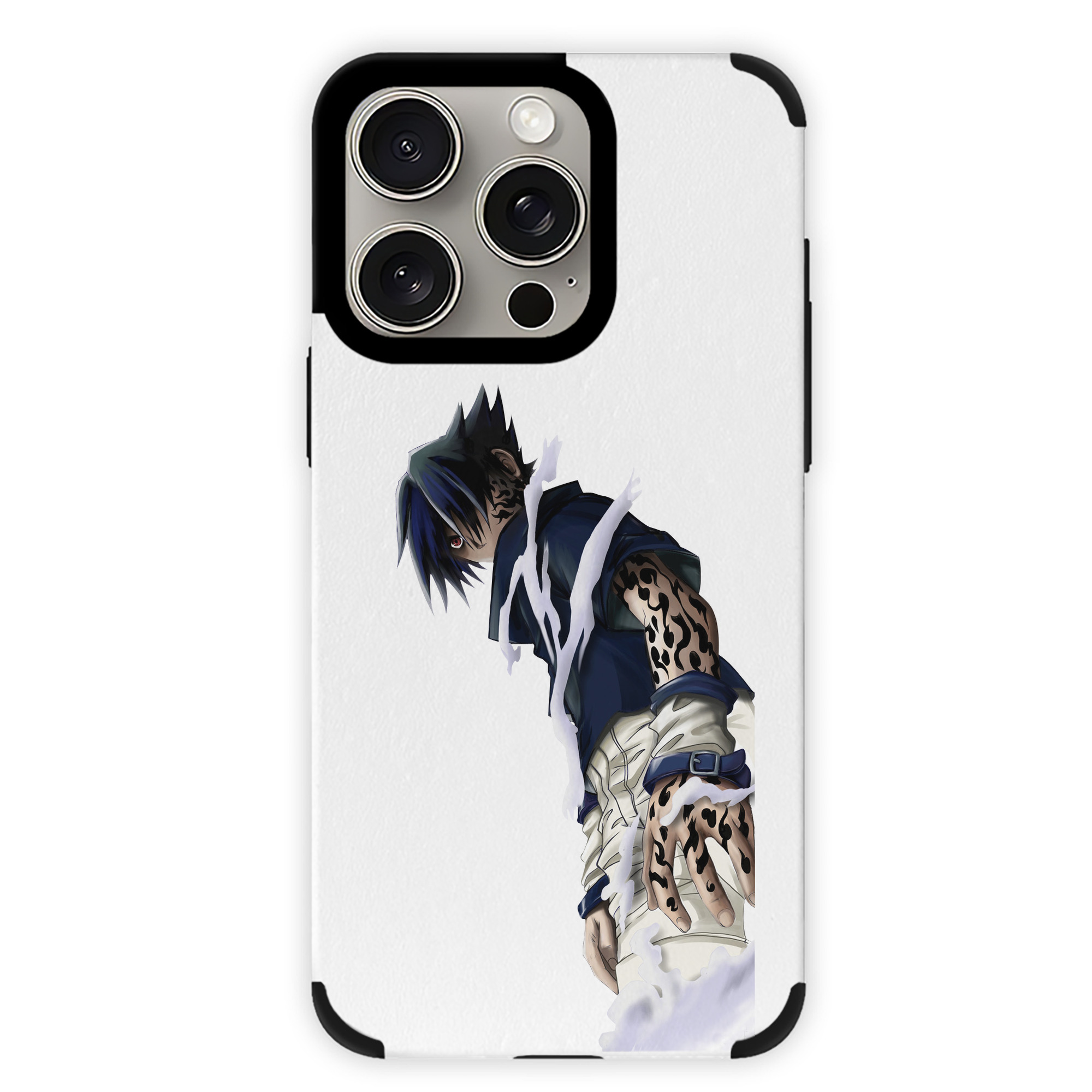 （画像用） NARUTO -ナルト- うちは サスケ Uchiha Sasuke 【iPhone15ProMax対応】 PUレザー スマホケース 耐衝撃＆黄変防止