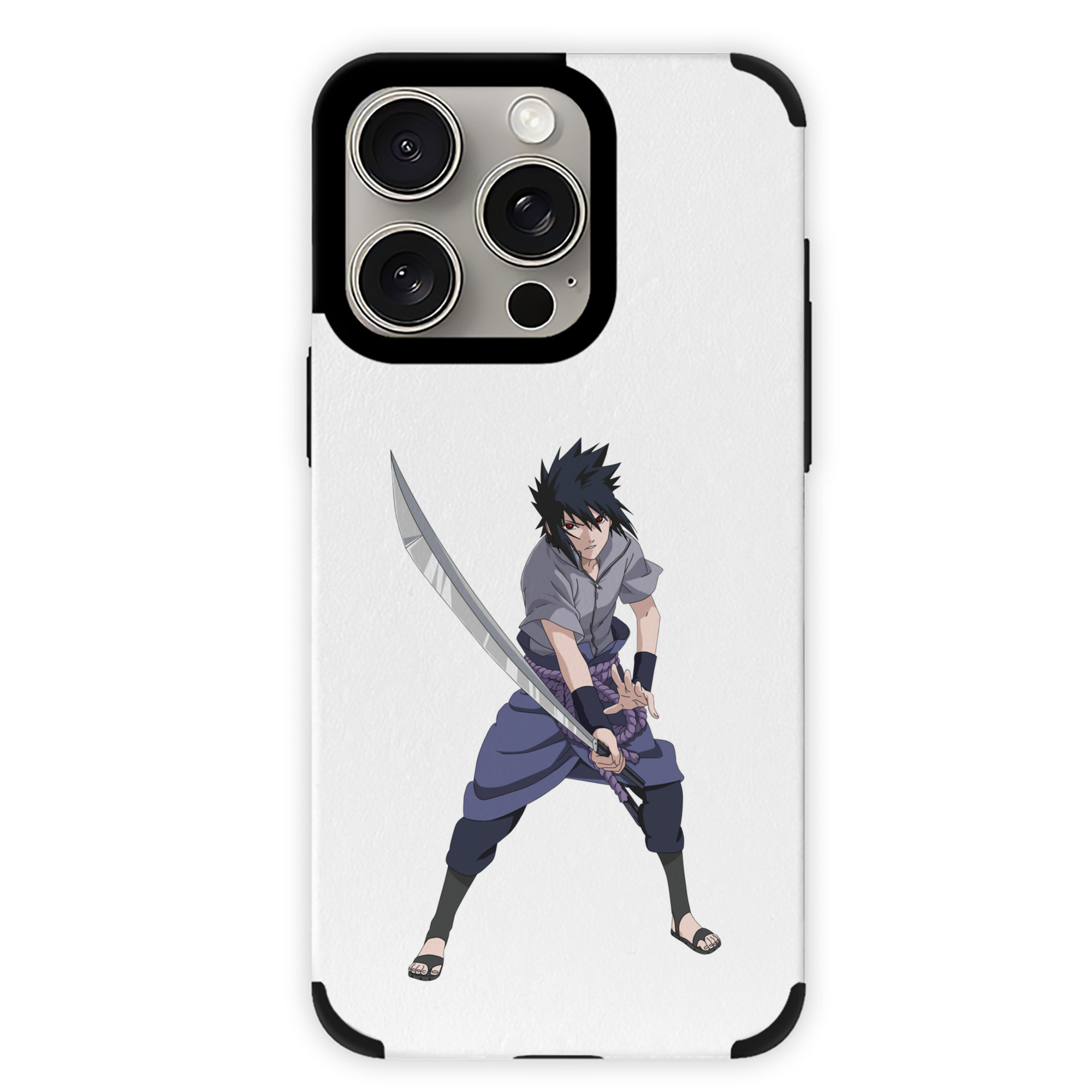 （画像用） NARUTO -ナルト- うちは サスケ Uchiha Sasuke 【iPhone15ProMax対応】 PUレザー スマホケース 耐衝撃＆黄変防止