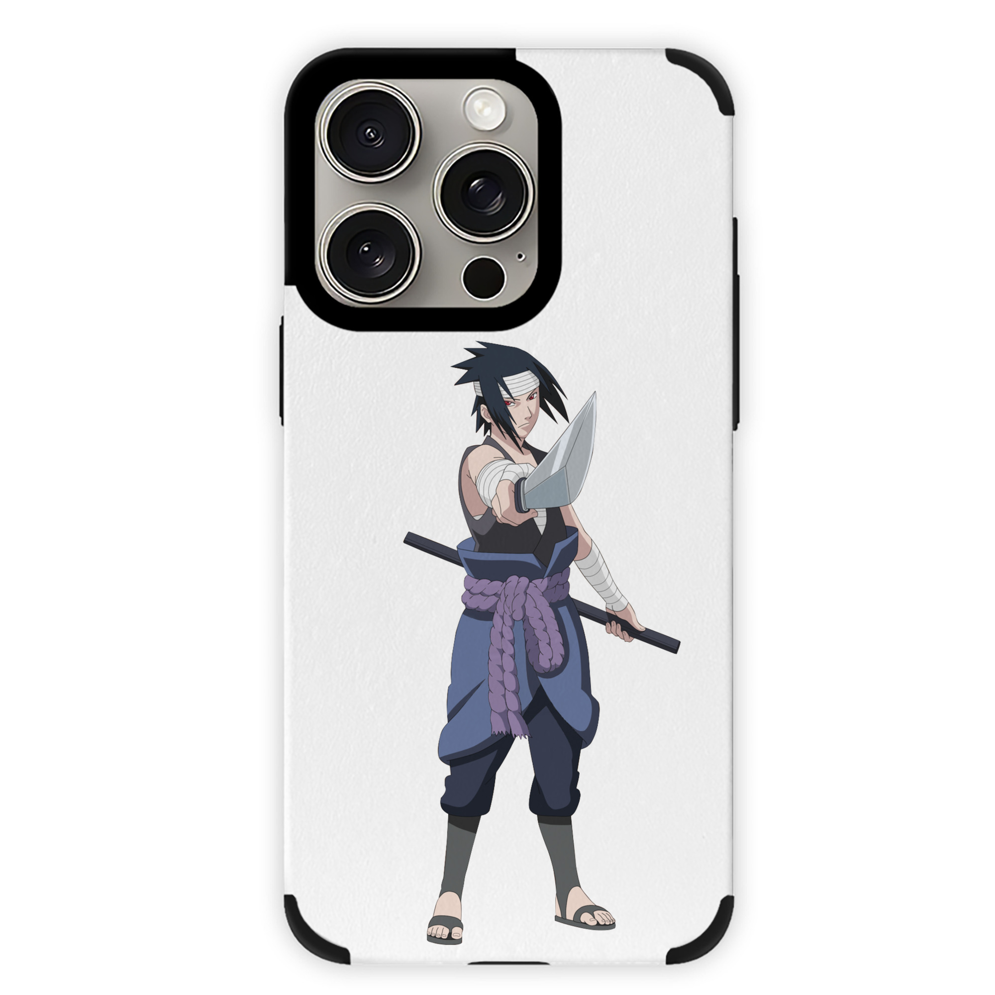 （画像用） NARUTO -ナルト- うちは サスケ Uchiha Sasuke 【iPhone15ProMax対応】 PUレザー スマホケース 耐衝撃＆黄変防止