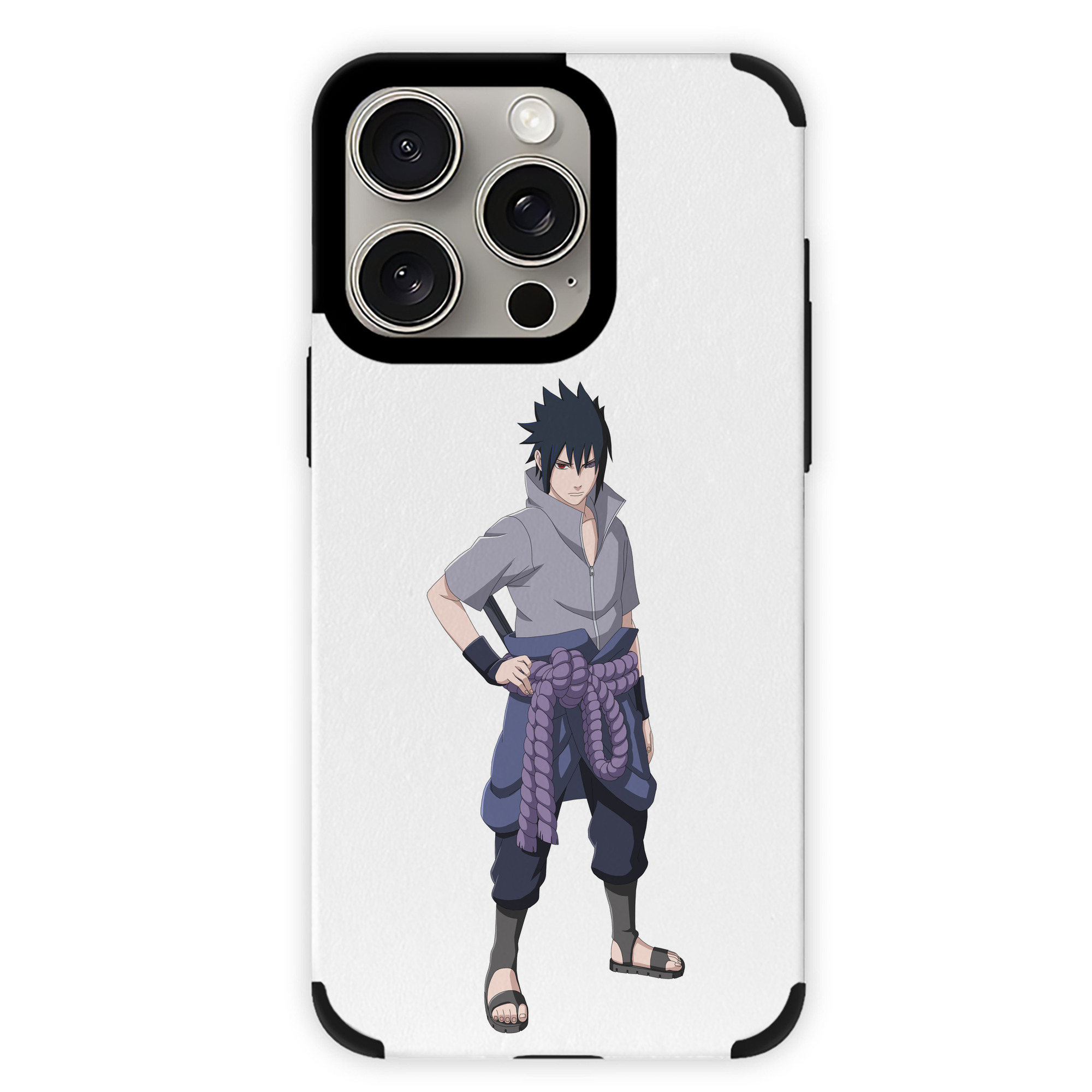 （画像用） NARUTO -ナルト- うちは サスケ Uchiha Sasuke 【iPhone15ProMax対応】 PUレザー スマホケース 耐衝撃＆黄変防止