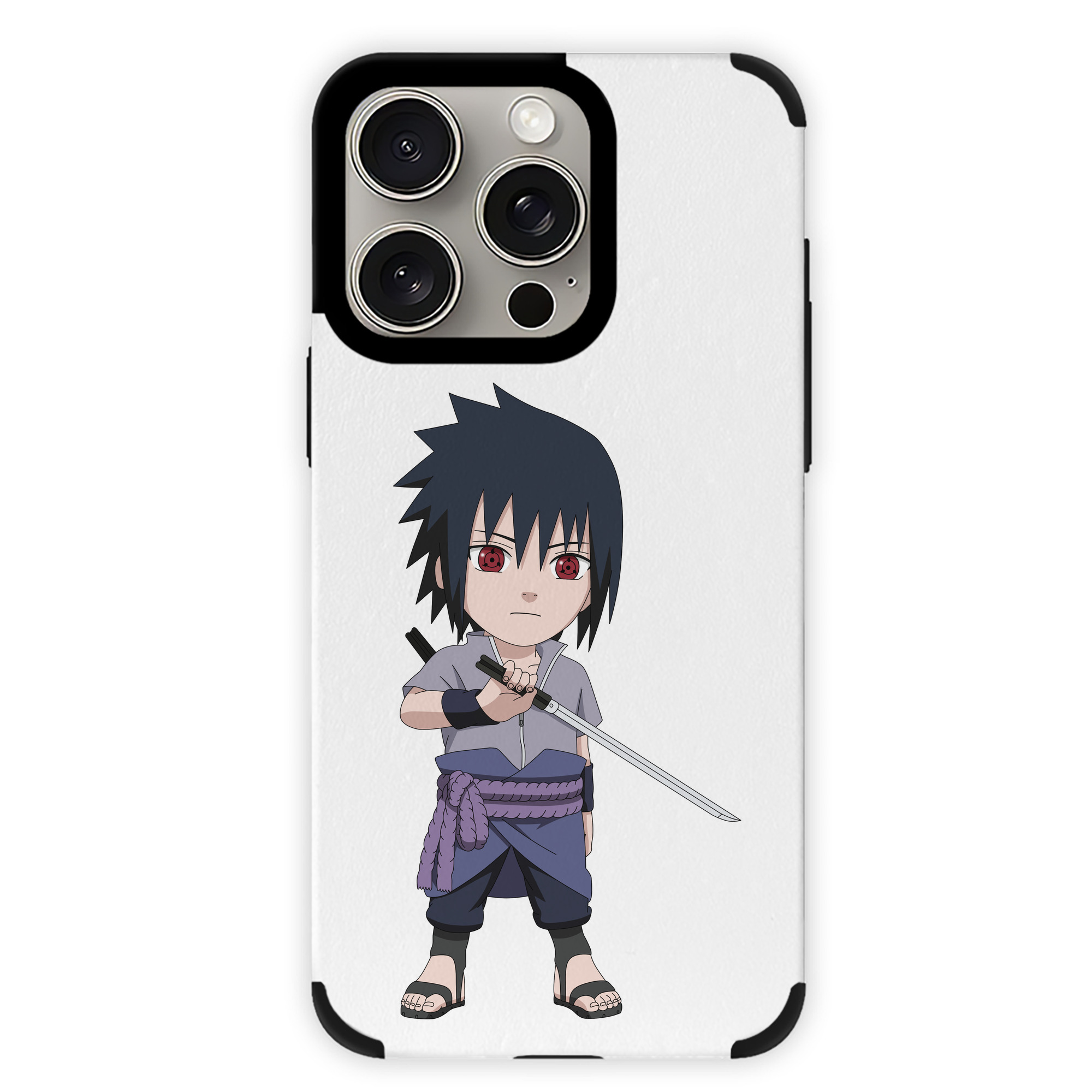 （画像用） NARUTO -ナルト- うちは サスケ Uchiha Sasuke 【iPhone15ProMax対応】 PUレザー スマホケース 耐衝撃＆黄変防止