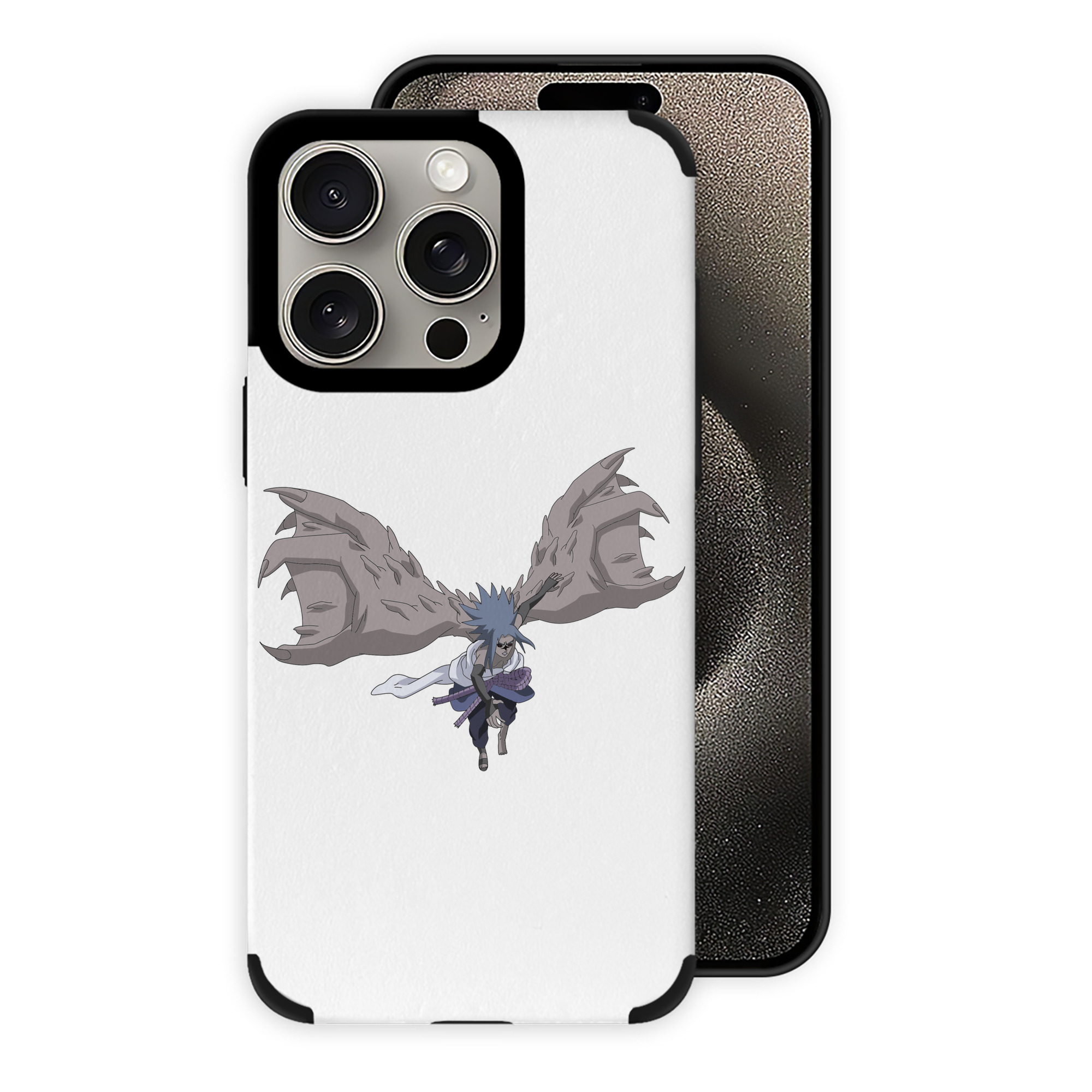 （画像用） NARUTO -ナルト- うちは サスケ Uchiha Sasuke 【iPhone15ProMax対応】 PUレザー スマホケース 耐衝撃＆黄変防止
