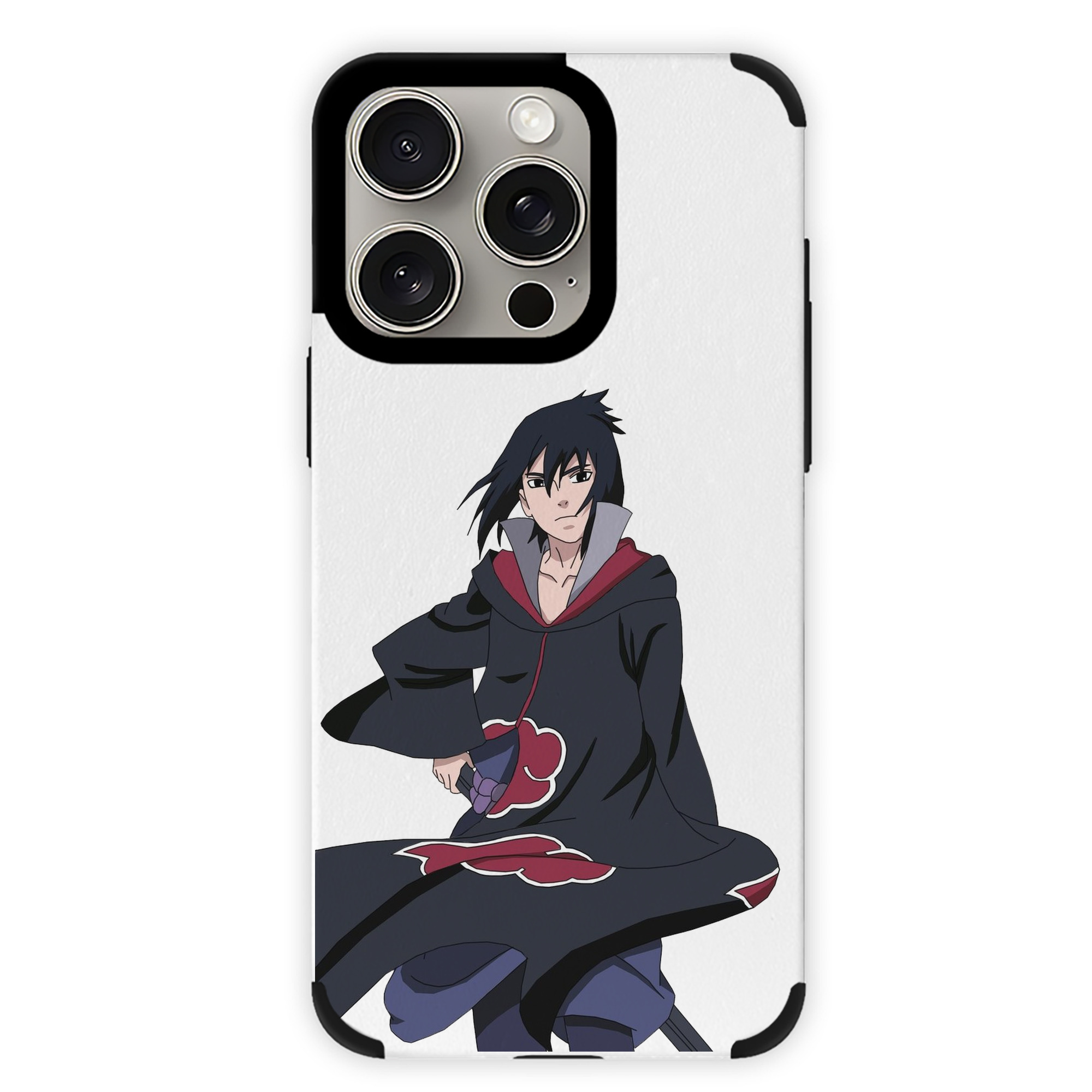 （画像用） NARUTO -ナルト- うちは サスケ Uchiha Sasuke 【iPhone15ProMax対応】 PUレザー スマホケース 耐衝撃＆黄変防止