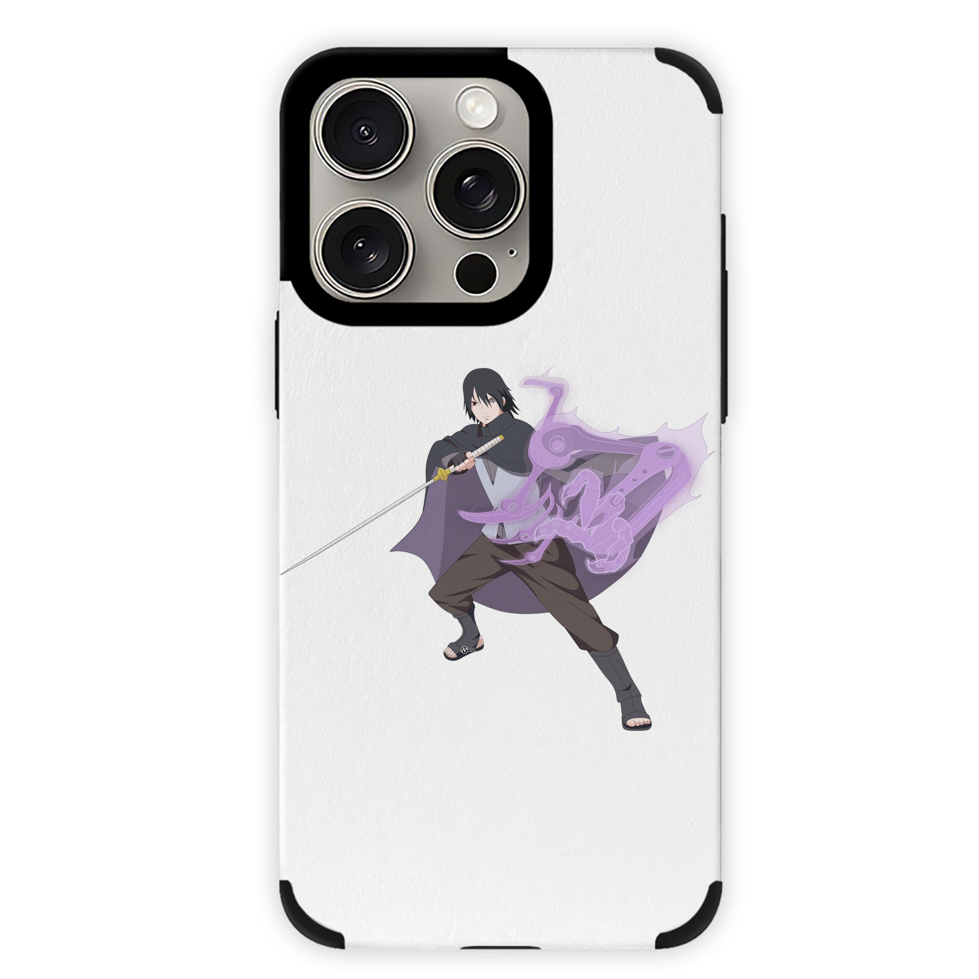 （画像用） NARUTO -ナルト- うちは サスケ Uchiha Sasuke 【iPhone15ProMax対応】 PUレザー スマホケース 耐衝撃＆黄変防止