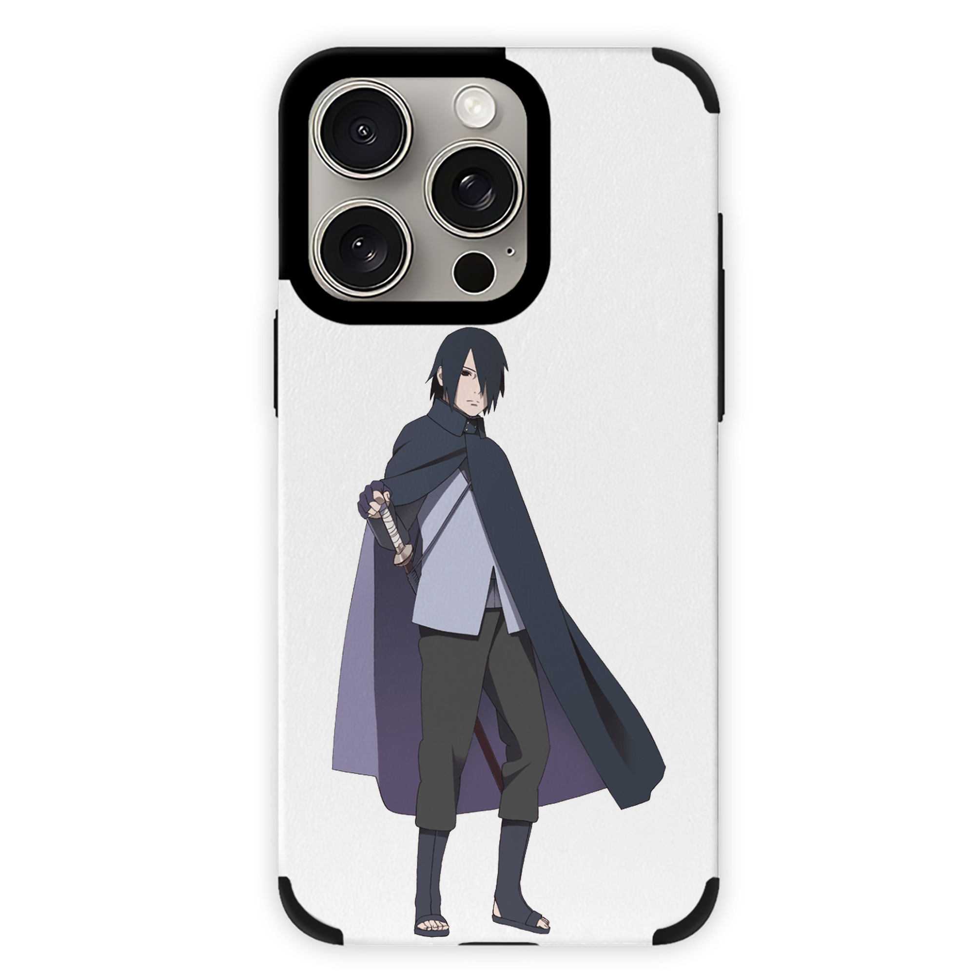 （画像用） NARUTO -ナルト- うちは サスケ Uchiha Sasuke 【iPhone15ProMax対応】 PUレザー スマホケース 耐衝撃＆黄変防止