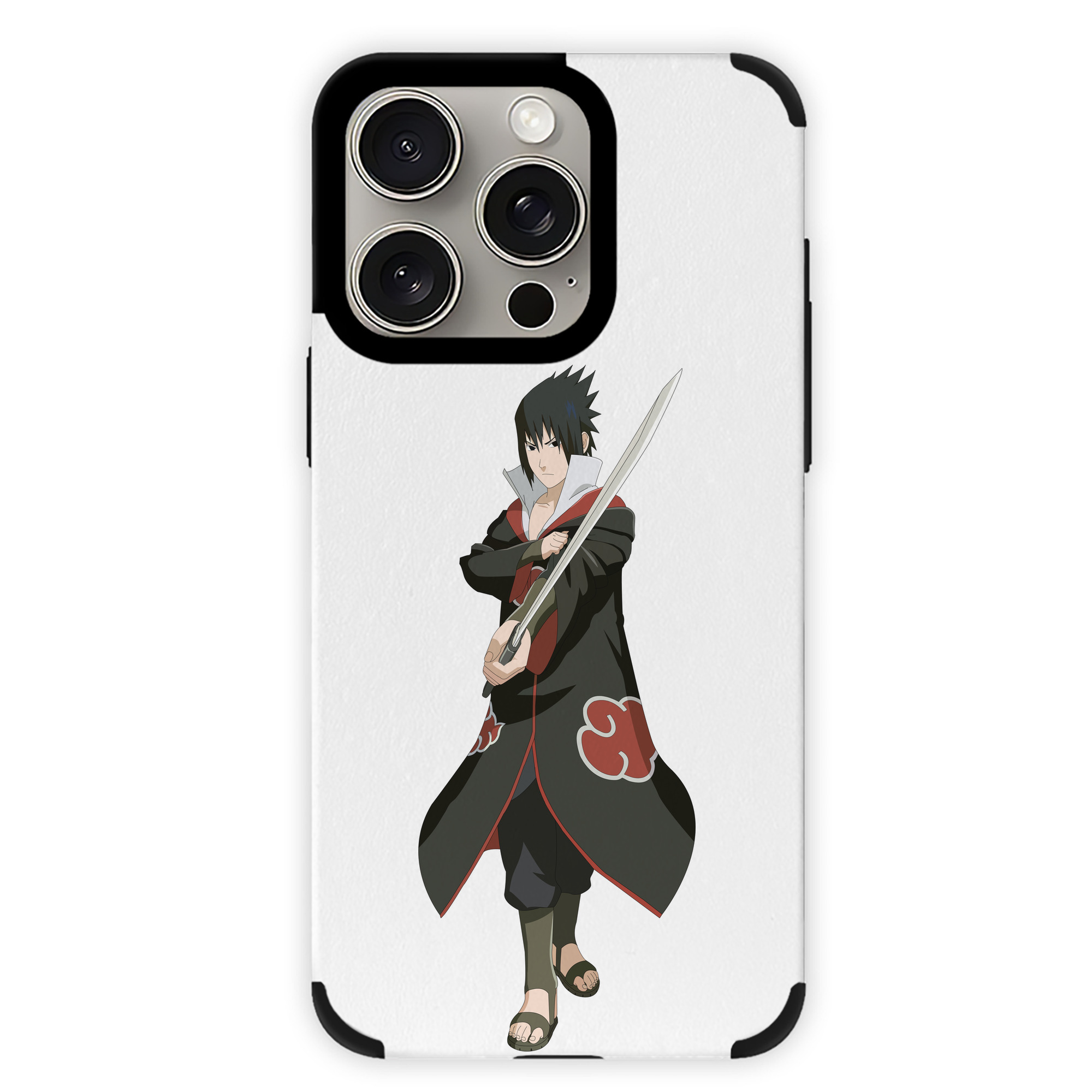 （画像用） NARUTO -ナルト- うちは サスケ Uchiha Sasuke 【iPhone15ProMax対応】 PUレザー スマホケース 耐衝撃＆黄変防止