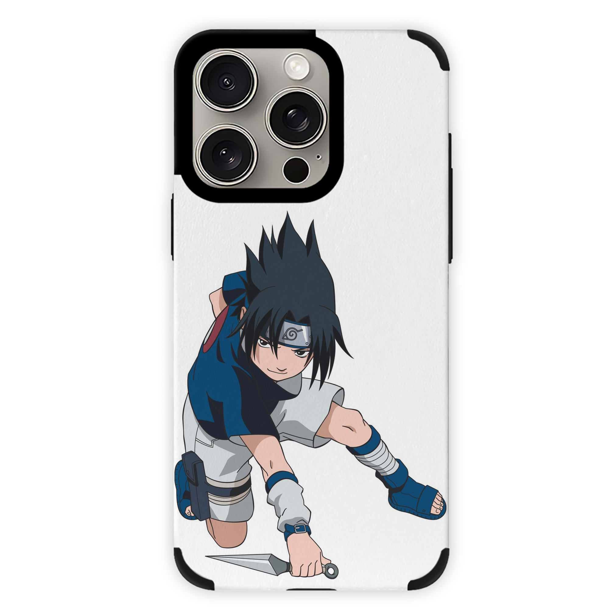 （画像用） NARUTO -ナルト- うちは サスケ Uchiha Sasuke 【iPhone15ProMax対応】 PUレザー スマホケース 耐衝撃＆黄変防止