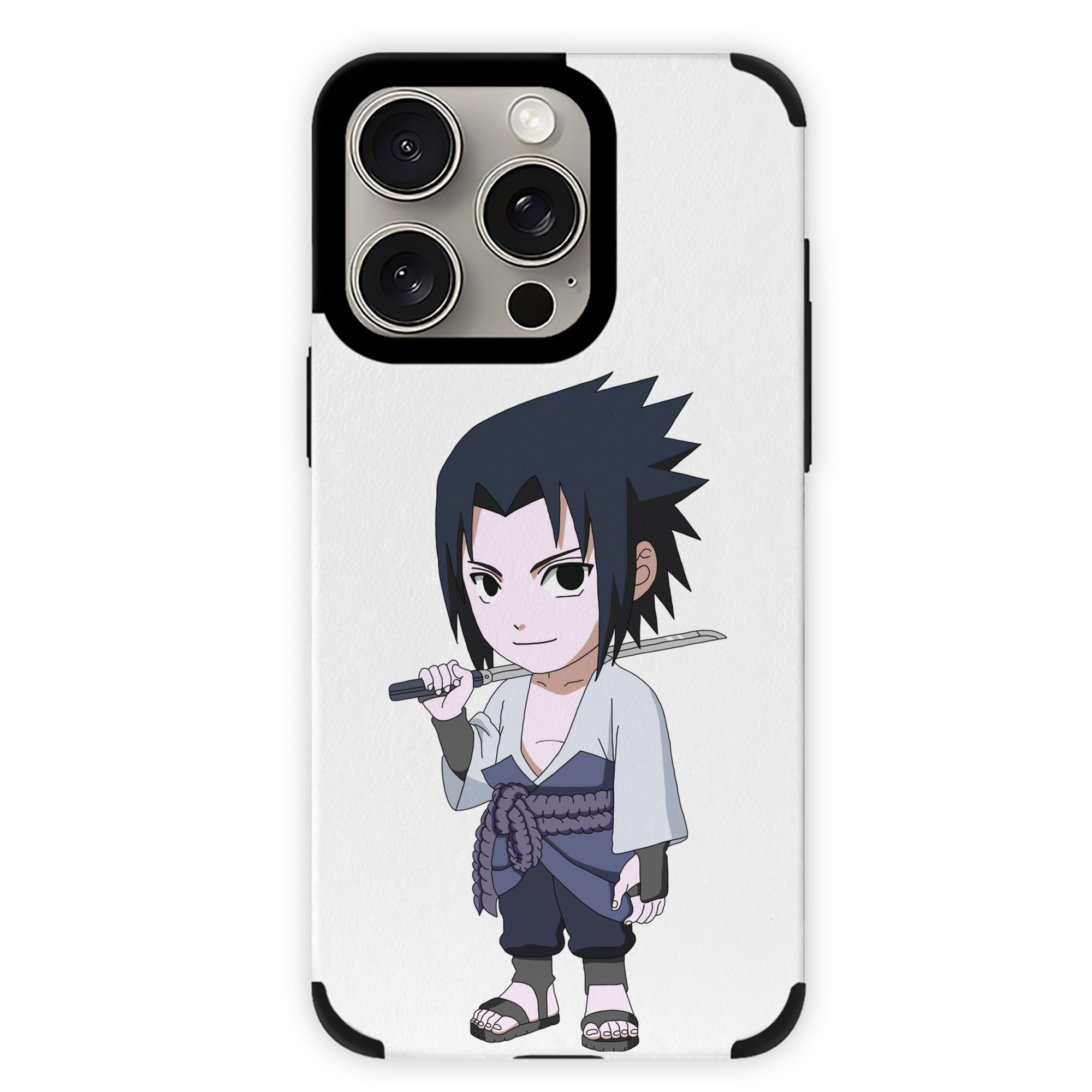 （画像用） NARUTO -ナルト- うちは サスケ Uchiha Sasuke 【iPhone15ProMax対応】 PUレザー スマホケース 耐衝撃＆黄変防止