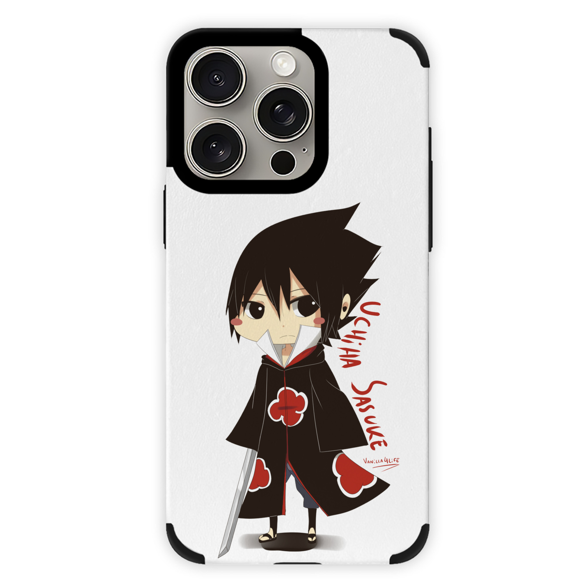 （画像用） NARUTO -ナルト- うちは サスケ Uchiha Sasuke 【iPhone15ProMax対応】 PUレザー スマホケース 耐衝撃＆黄変防止