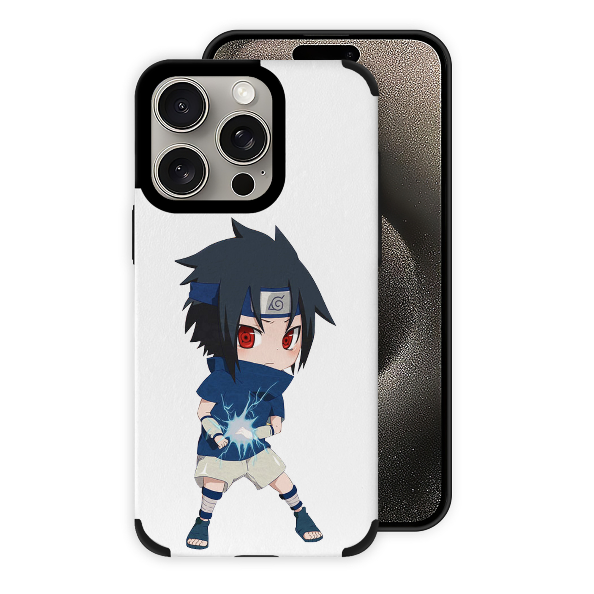 （画像用） NARUTO -ナルト- うちは サスケ Uchiha Sasuke 【iPhone15ProMax対応】 PUレザー スマホケース 耐衝撃＆黄変防止