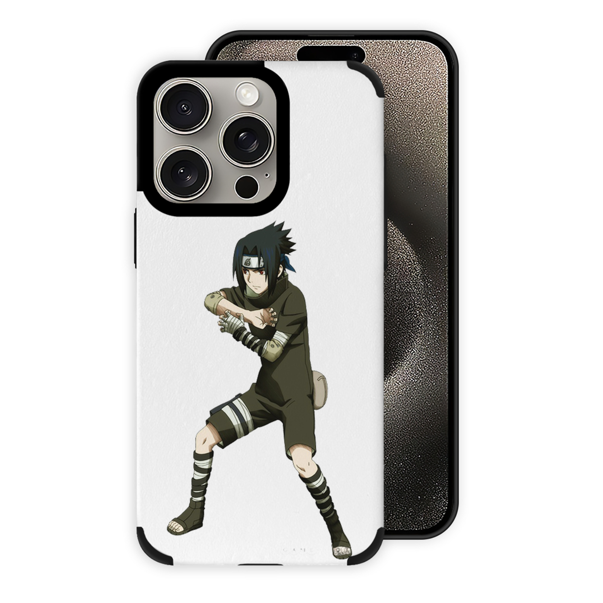 （画像用） NARUTO -ナルト- うちは サスケ Uchiha Sasuke 【iPhone15ProMax対応】 PUレザー スマホケース 耐衝撃＆黄変防止