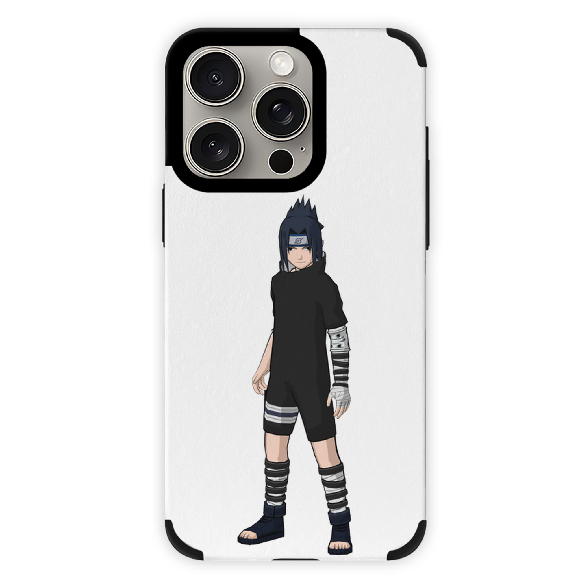 （画像用） NARUTO -ナルト- うちは サスケ Uchiha Sasuke 【iPhone15ProMax対応】 PUレザー スマホケース 耐衝撃＆黄変防止