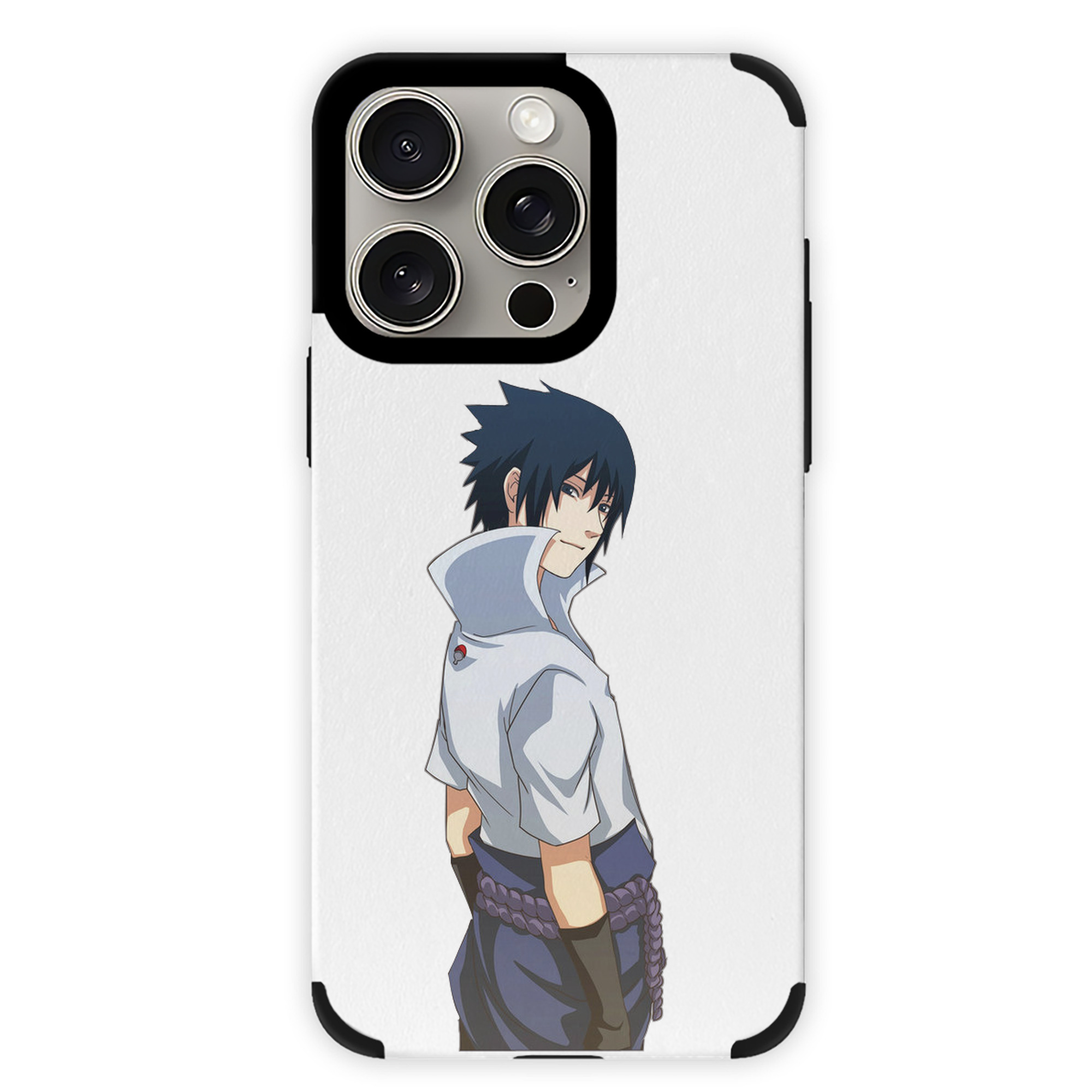 （画像用） NARUTO -ナルト- うちは サスケ Uchiha Sasuke 【iPhone15ProMax対応】 PUレザー スマホケース 耐衝撃＆黄変防止