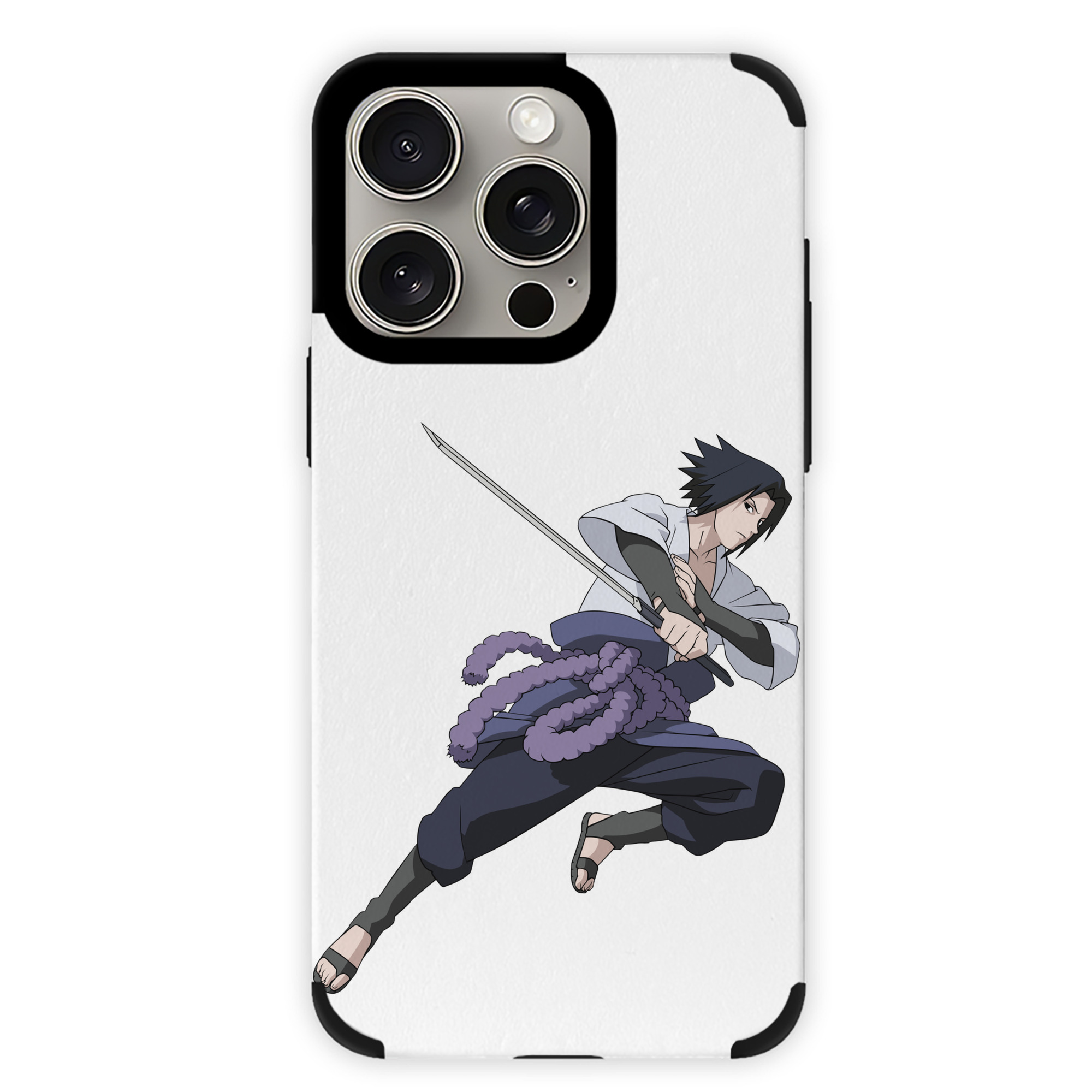 （画像用） NARUTO -ナルト- うちは サスケ Uchiha Sasuke 【iPhone15ProMax対応】 PUレザー スマホケース 耐衝撃＆黄変防止