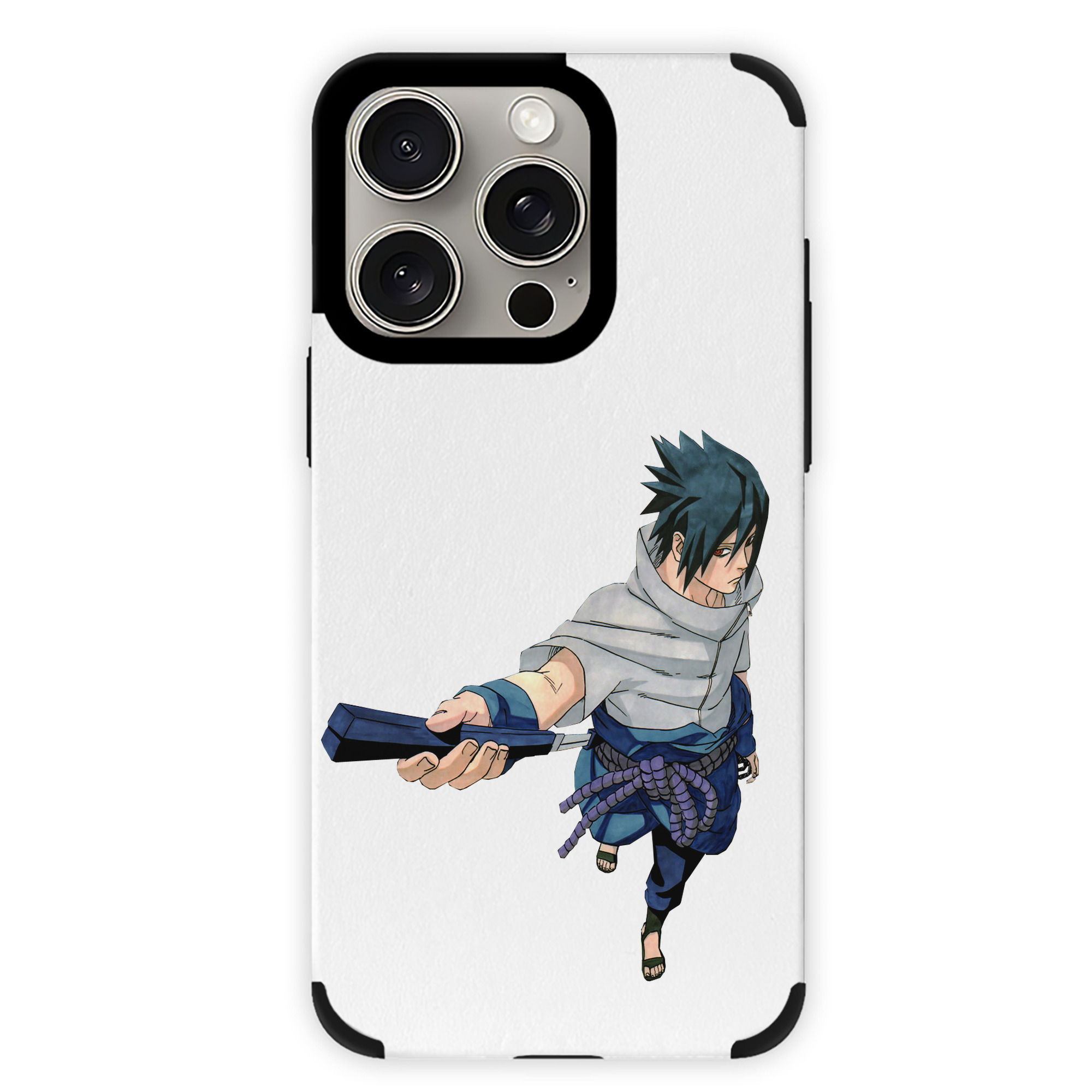 （画像用） NARUTO -ナルト- うちは サスケ Uchiha Sasuke 【iPhone15ProMax対応】 PUレザー スマホケース 耐衝撃＆黄変防止