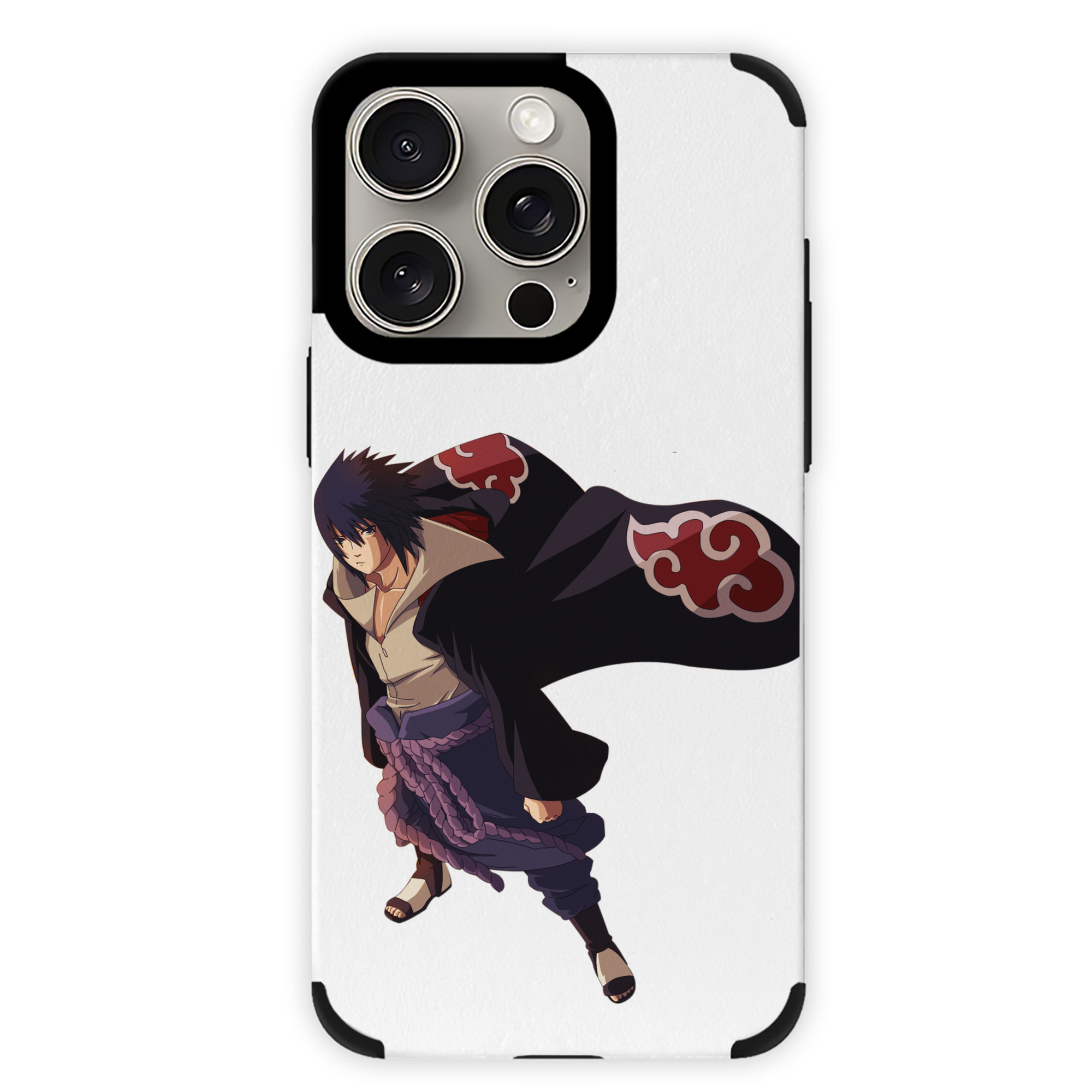 （画像用） NARUTO -ナルト- うちは サスケ Uchiha Sasuke 【iPhone15ProMax対応】 PUレザー スマホケース 耐衝撃＆黄変防止