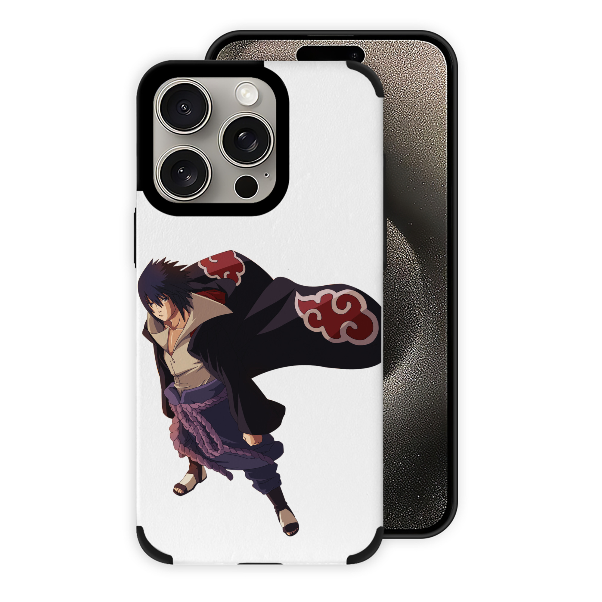 （画像用） NARUTO -ナルト- うちは サスケ Uchiha Sasuke 【iPhone15ProMax対応】 PUレザー スマホケース 耐衝撃＆黄変防止
