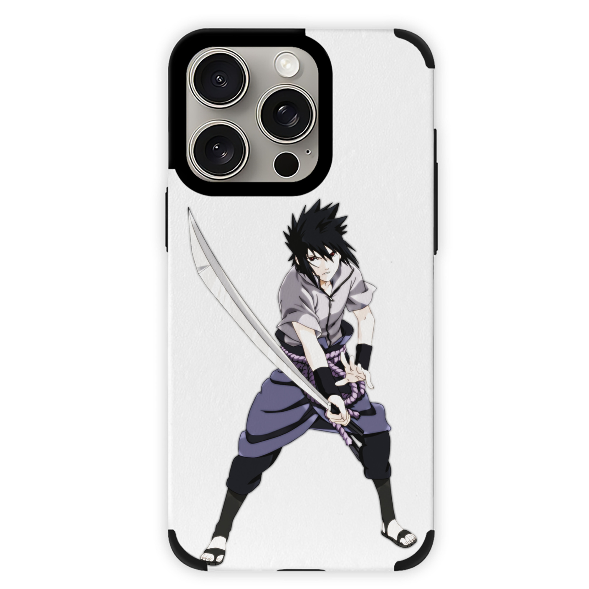 （画像用） NARUTO -ナルト- うちは サスケ Uchiha Sasuke 【iPhone15ProMax対応】 PUレザー スマホケース 耐衝撃＆黄変防止