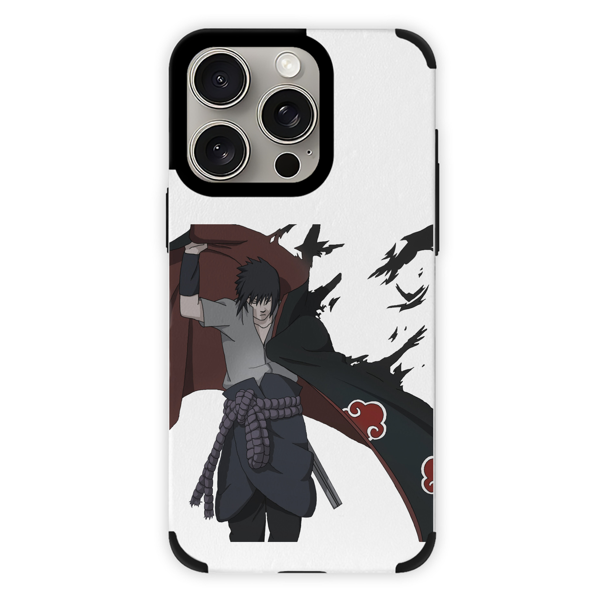 （画像用） NARUTO -ナルト- うちは サスケ Uchiha Sasuke 【iPhone15ProMax対応】 PUレザー スマホケース 耐衝撃＆黄変防止