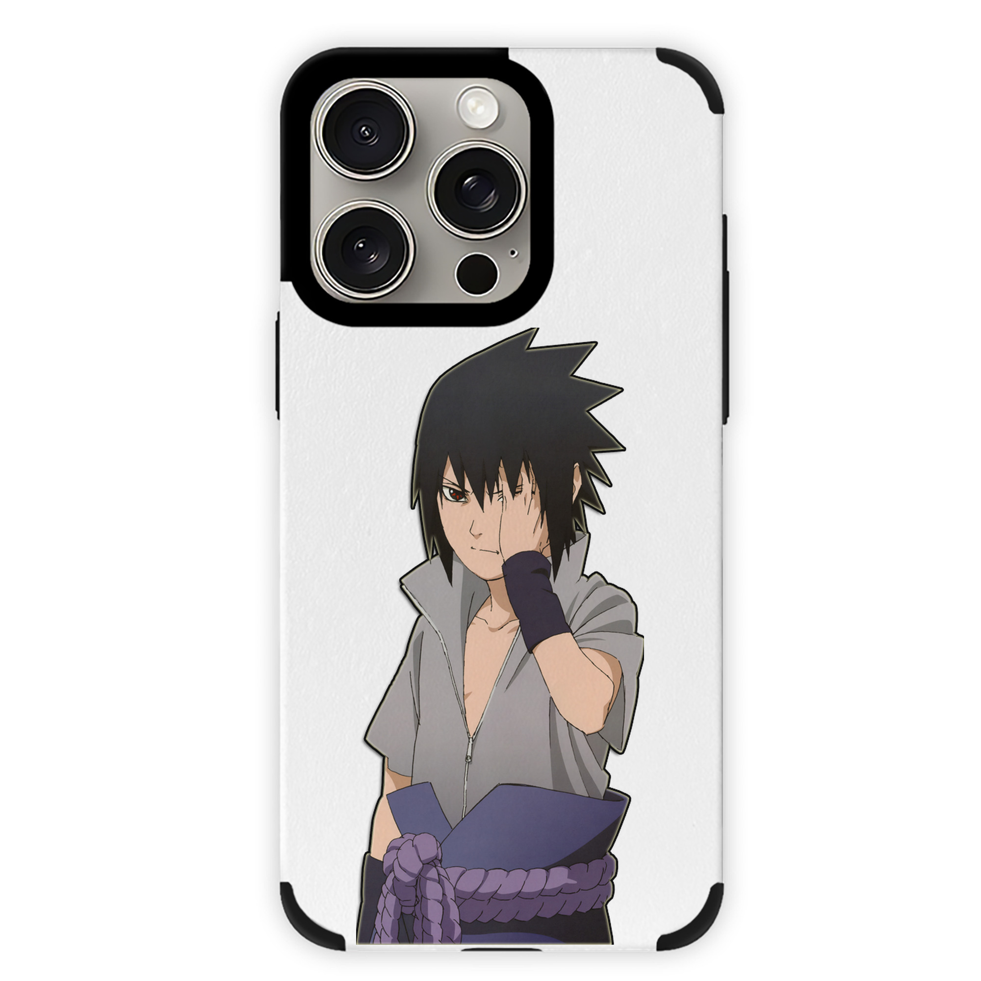 （画像用） NARUTO -ナルト- うちは サスケ Uchiha Sasuke 【iPhone15ProMax対応】 PUレザー スマホケース 耐衝撃＆黄変防止