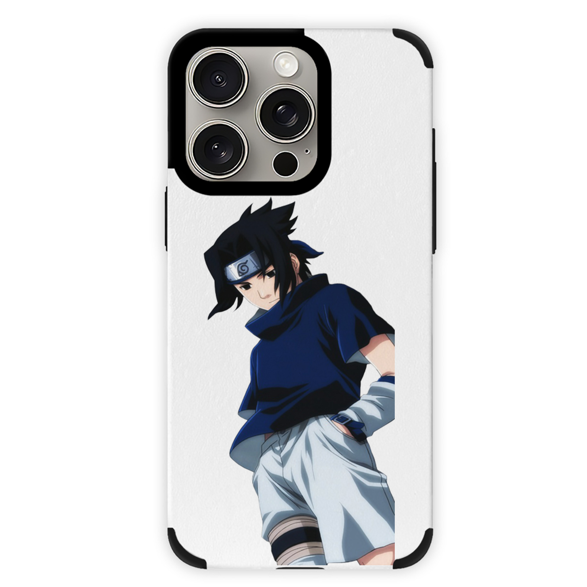 （画像用） NARUTO -ナルト- うちは サスケ Uchiha Sasuke 【iPhone15ProMax対応】 PUレザー スマホケース 耐衝撃＆黄変防止