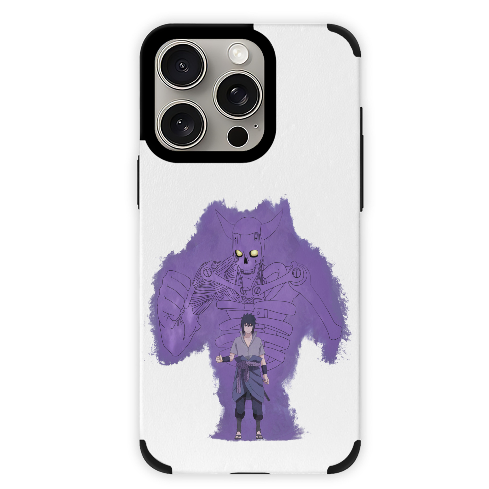 （画像用） NARUTO -ナルト- うちは サスケ Uchiha Sasuke 【iPhone15ProMax対応】 PUレザー スマホケース 耐衝撃＆黄変防止