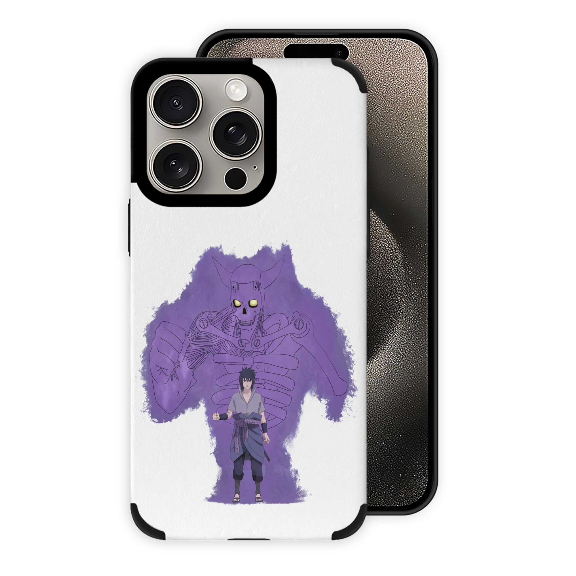（画像用） NARUTO -ナルト- うちは サスケ Uchiha Sasuke 【iPhone15ProMax対応】 PUレザー スマホケース 耐衝撃＆黄変防止