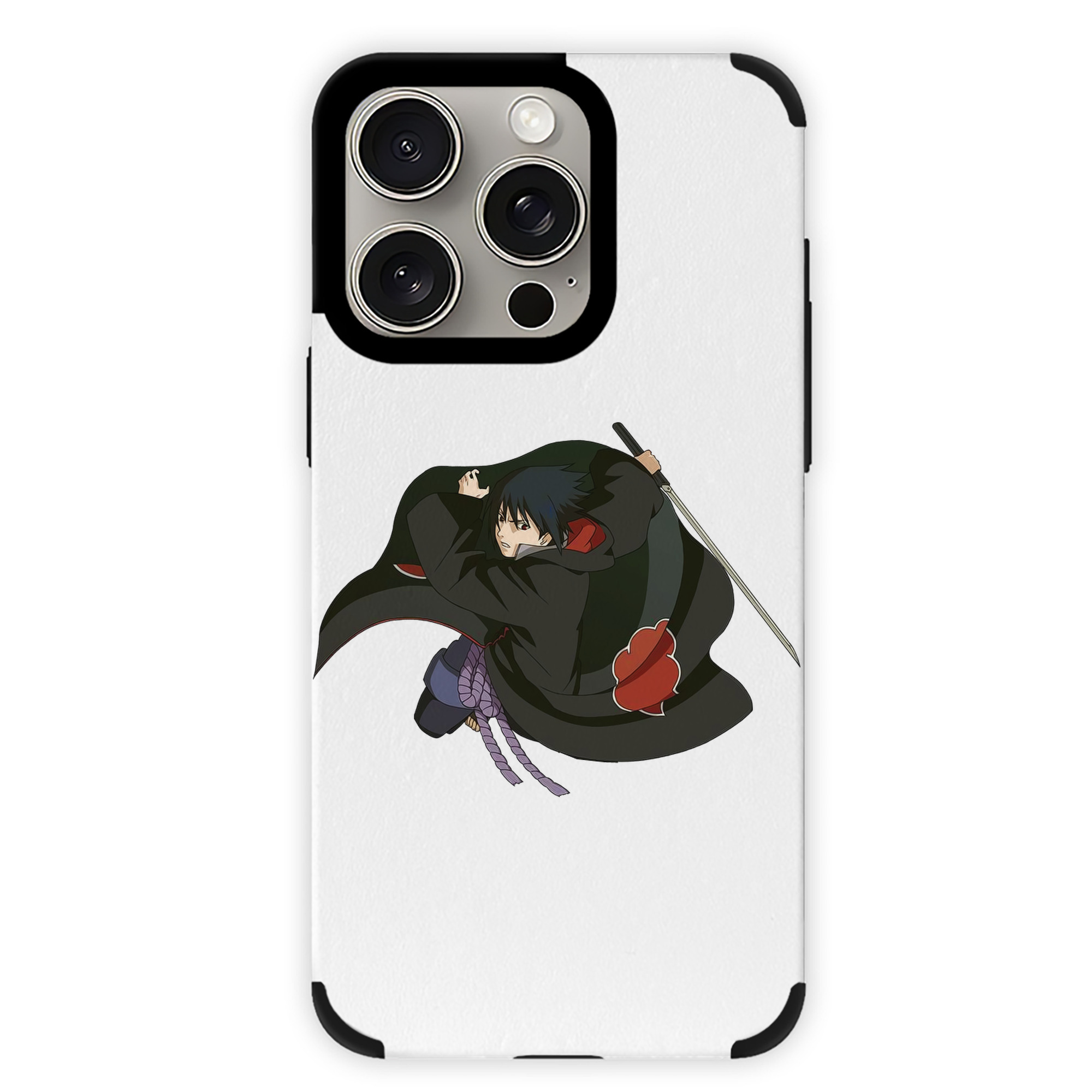 （画像用） NARUTO -ナルト- うちは サスケ Uchiha Sasuke 【iPhone15ProMax対応】 PUレザー スマホケース 耐衝撃＆黄変防止