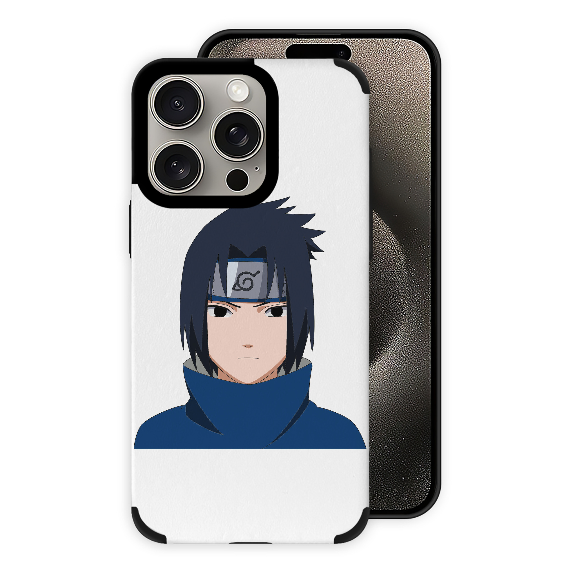 （画像用） NARUTO -ナルト- うちは サスケ Uchiha Sasuke 【iPhone15ProMax対応】 PUレザー スマホケース 耐衝撃＆黄変防止
