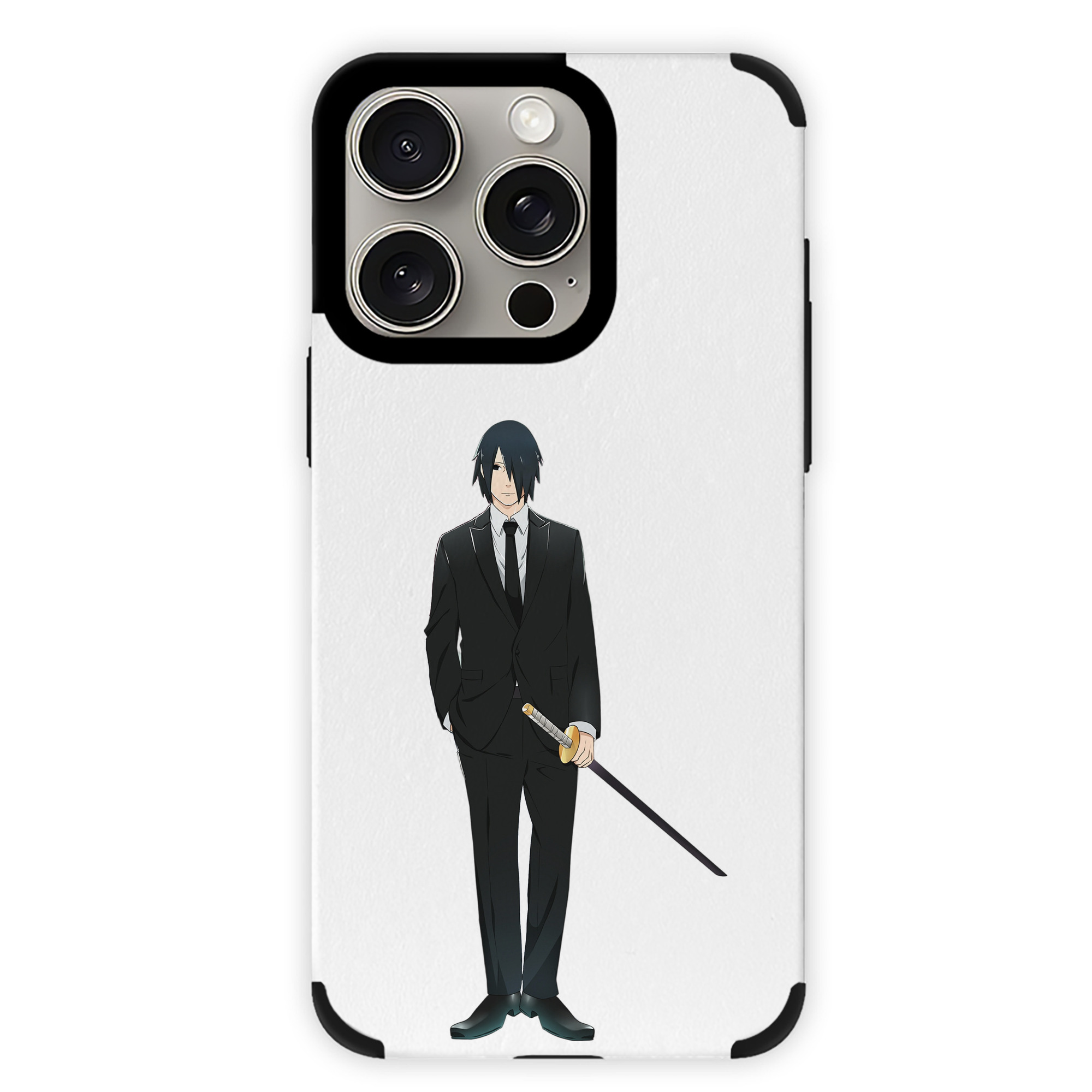 （画像用） NARUTO -ナルト- うちは サスケ Uchiha Sasuke 【iPhone15ProMax対応】 PUレザー スマホケース 耐衝撃＆黄変防止