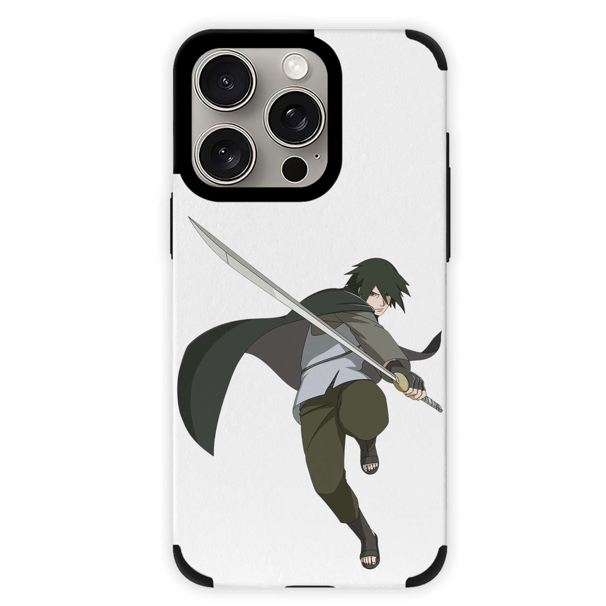 （画像用） NARUTO -ナルト- うちは サスケ Uchiha Sasuke 【iPhone15ProMax対応】 PUレザー スマホケース 耐衝撃＆黄変防止