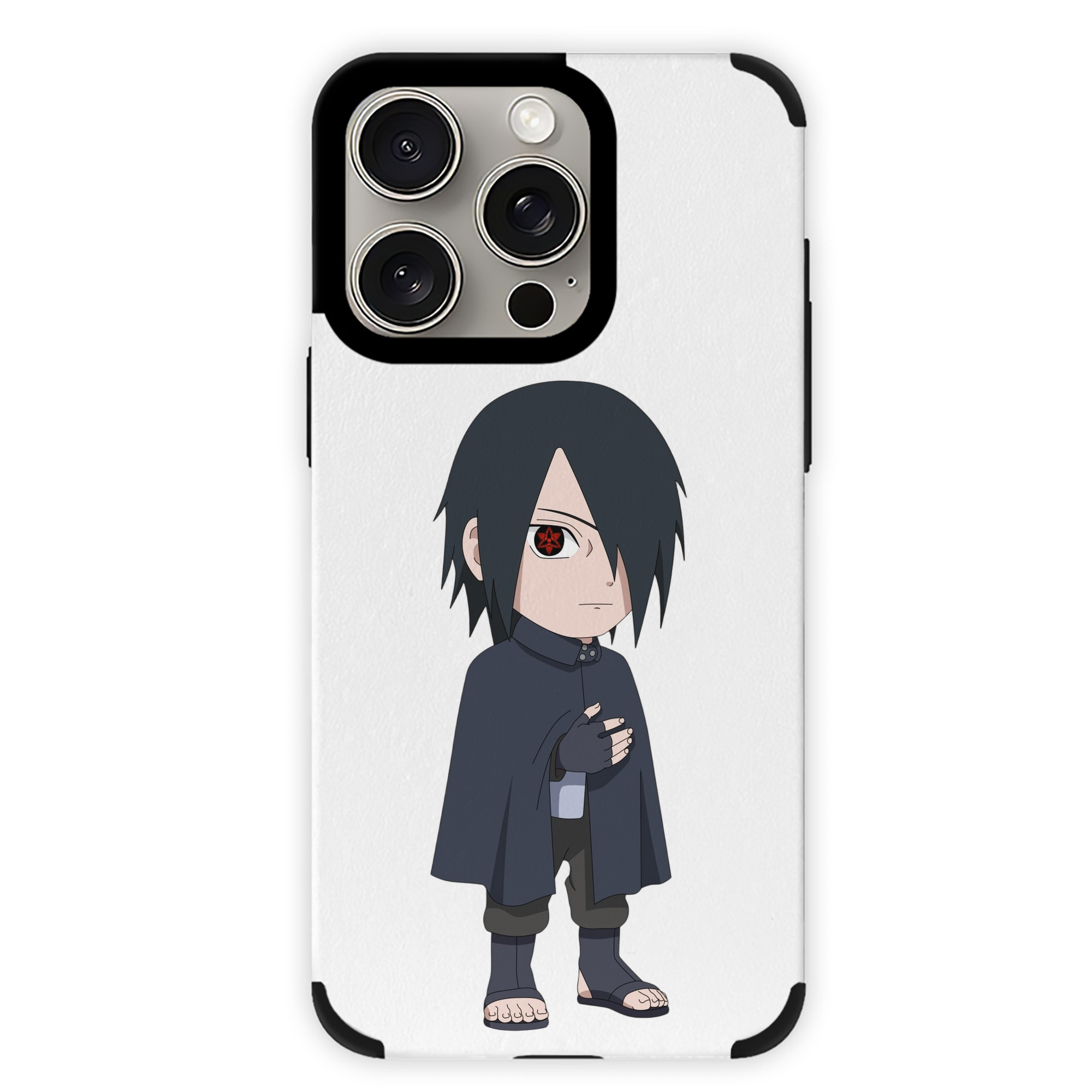 （画像用） NARUTO -ナルト- うちは サスケ Uchiha Sasuke 【iPhone15ProMax対応】 PUレザー スマホケース 耐衝撃＆黄変防止