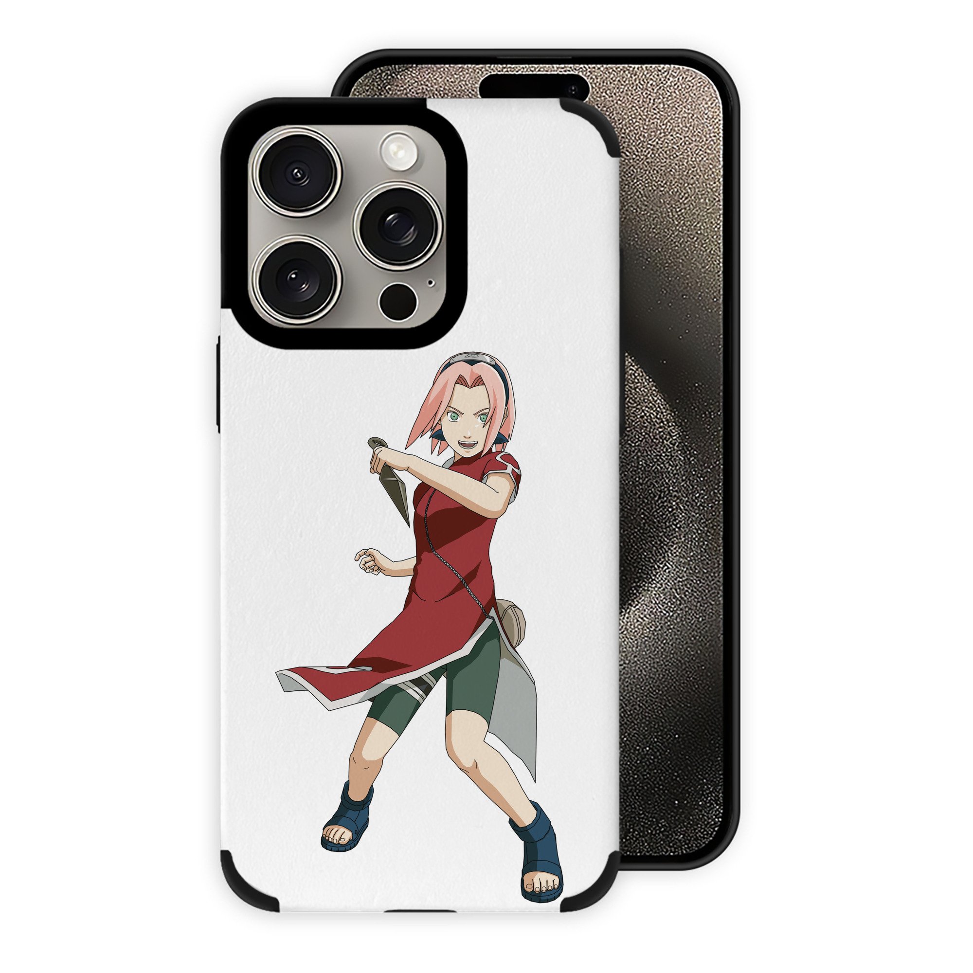 （画像用） NARUTO -ナルト- 春野サクラ Haruno Sakura 【iPhone15ProMax対応】 PUレザー スマホケース 耐衝撃＆黄変防止
