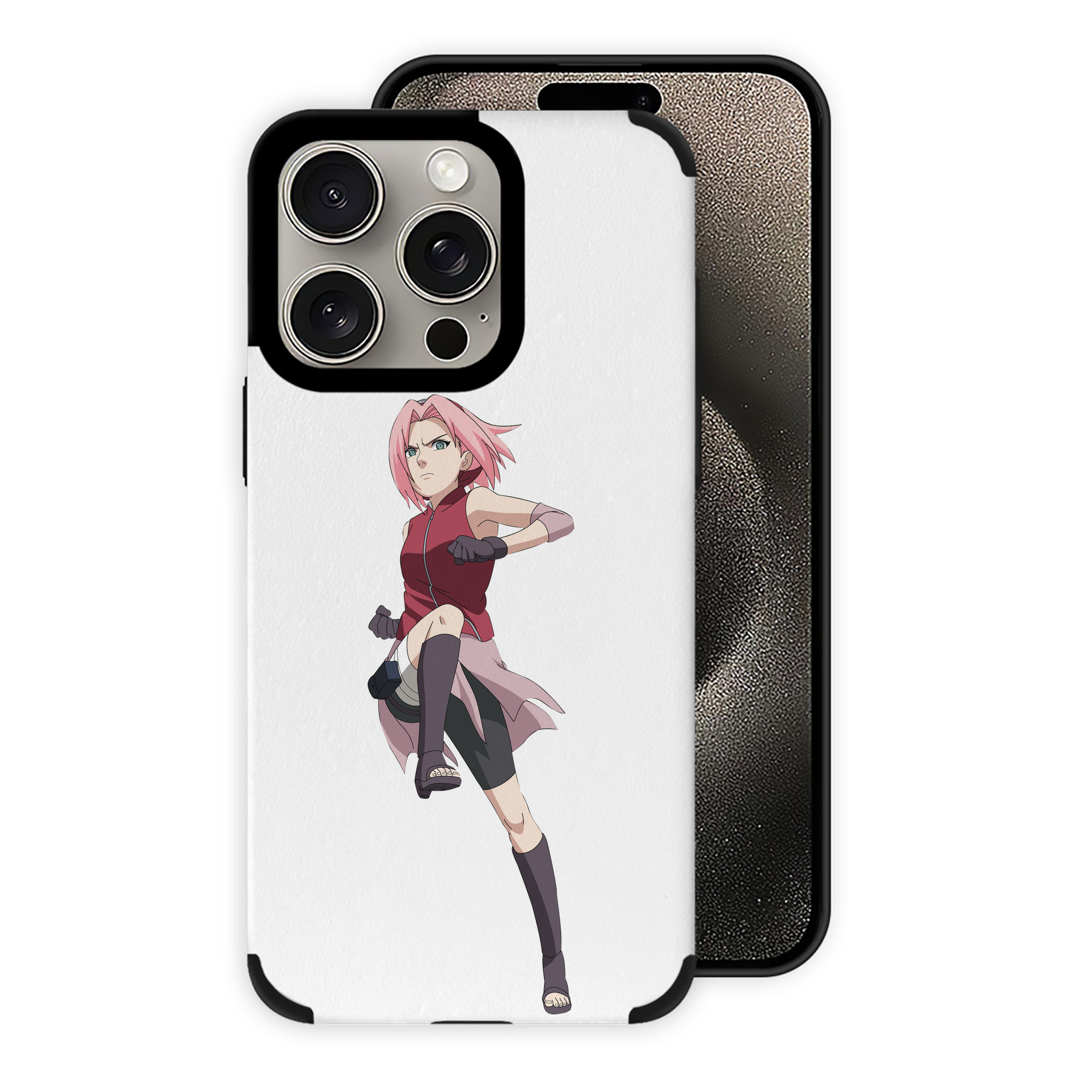 （画像用） NARUTO -ナルト- 春野サクラ Haruno Sakura 【iPhone15ProMax対応】 PUレザー スマホケース 耐衝撃＆黄変防止