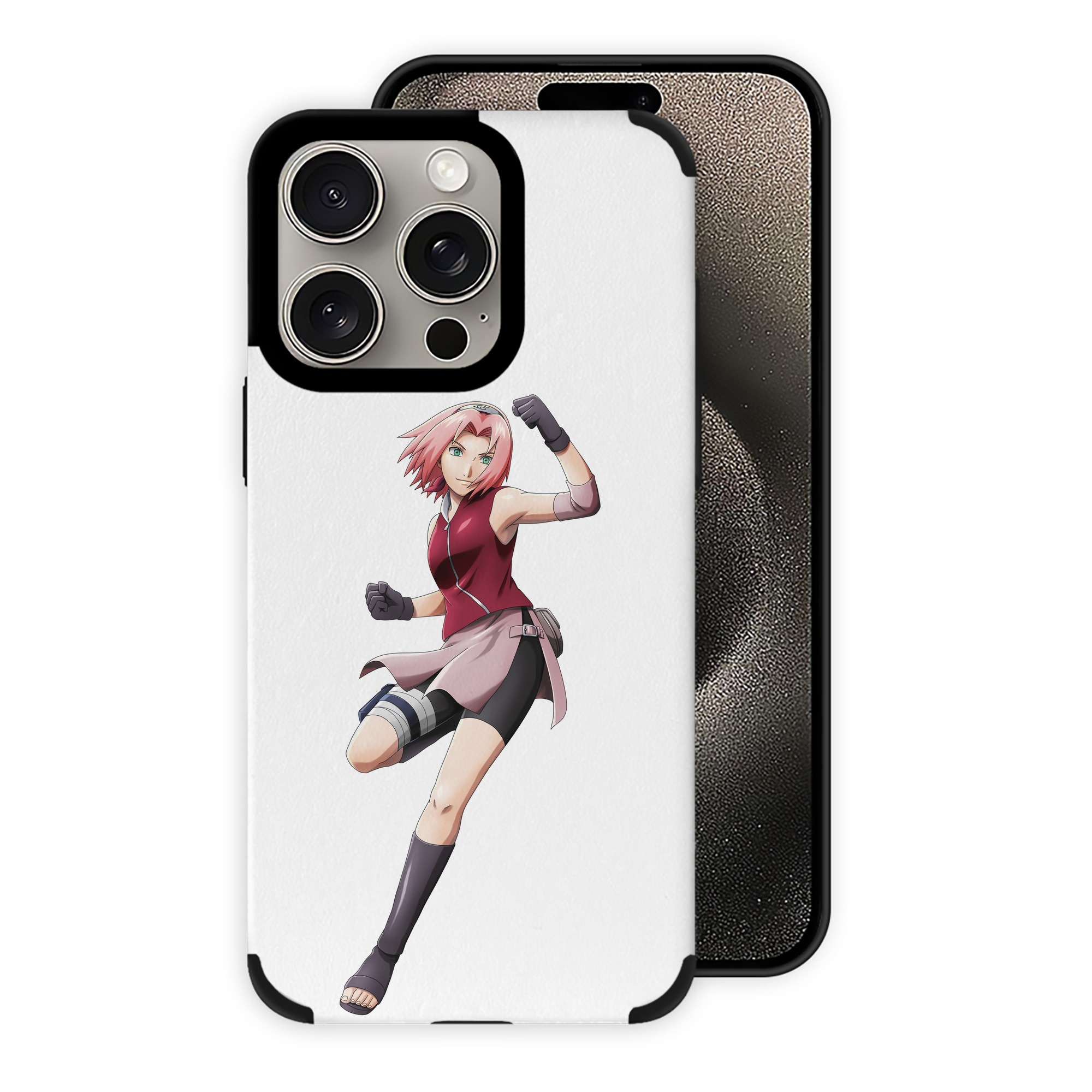 （画像用） NARUTO -ナルト- 春野サクラ Haruno Sakura 【iPhone15ProMax対応】 PUレザー スマホケース 耐衝撃＆黄変防止