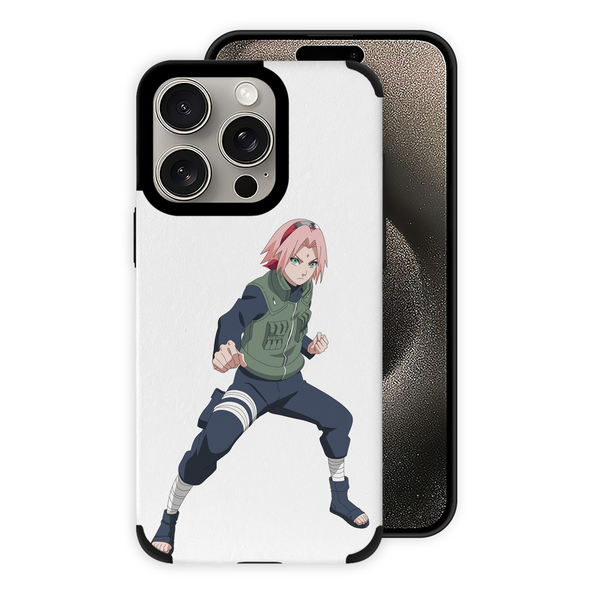 （画像用） NARUTO -ナルト- 春野サクラ Haruno Sakura 【iPhone15ProMax対応】 PUレザー スマホケース 耐衝撃＆黄変防止
