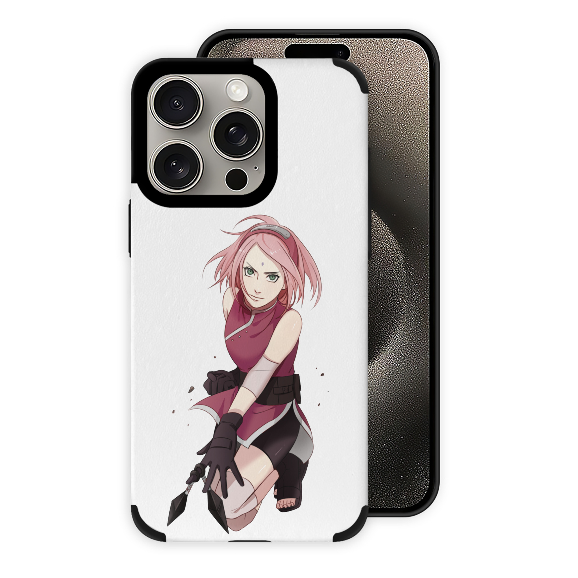（画像用） NARUTO -ナルト- 春野サクラ Haruno Sakura 【iPhone15ProMax対応】 PUレザー スマホケース 耐衝撃＆黄変防止