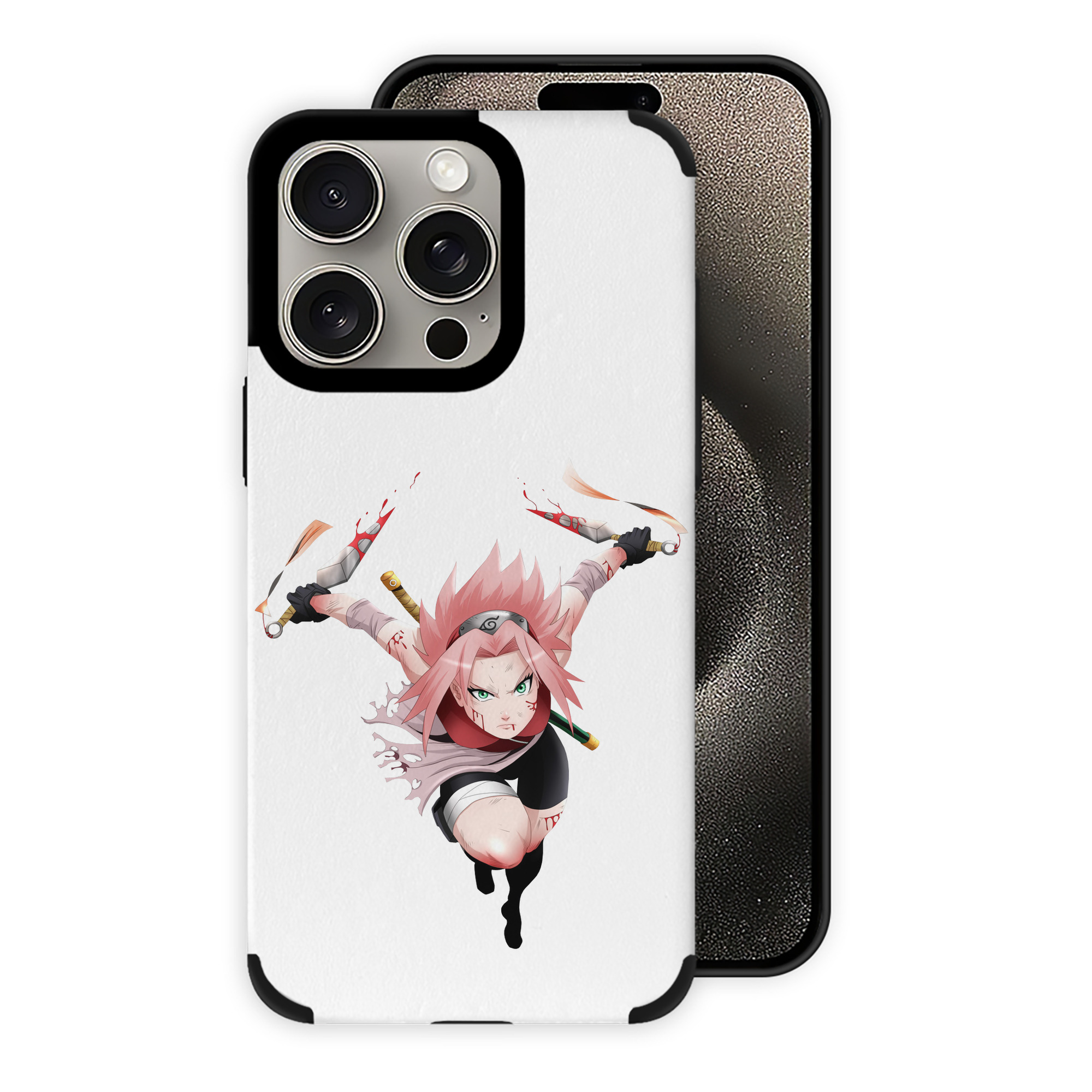 （画像用） NARUTO -ナルト- 春野サクラ Haruno Sakura 【iPhone15ProMax対応】 PUレザー スマホケース 耐衝撃＆黄変防止