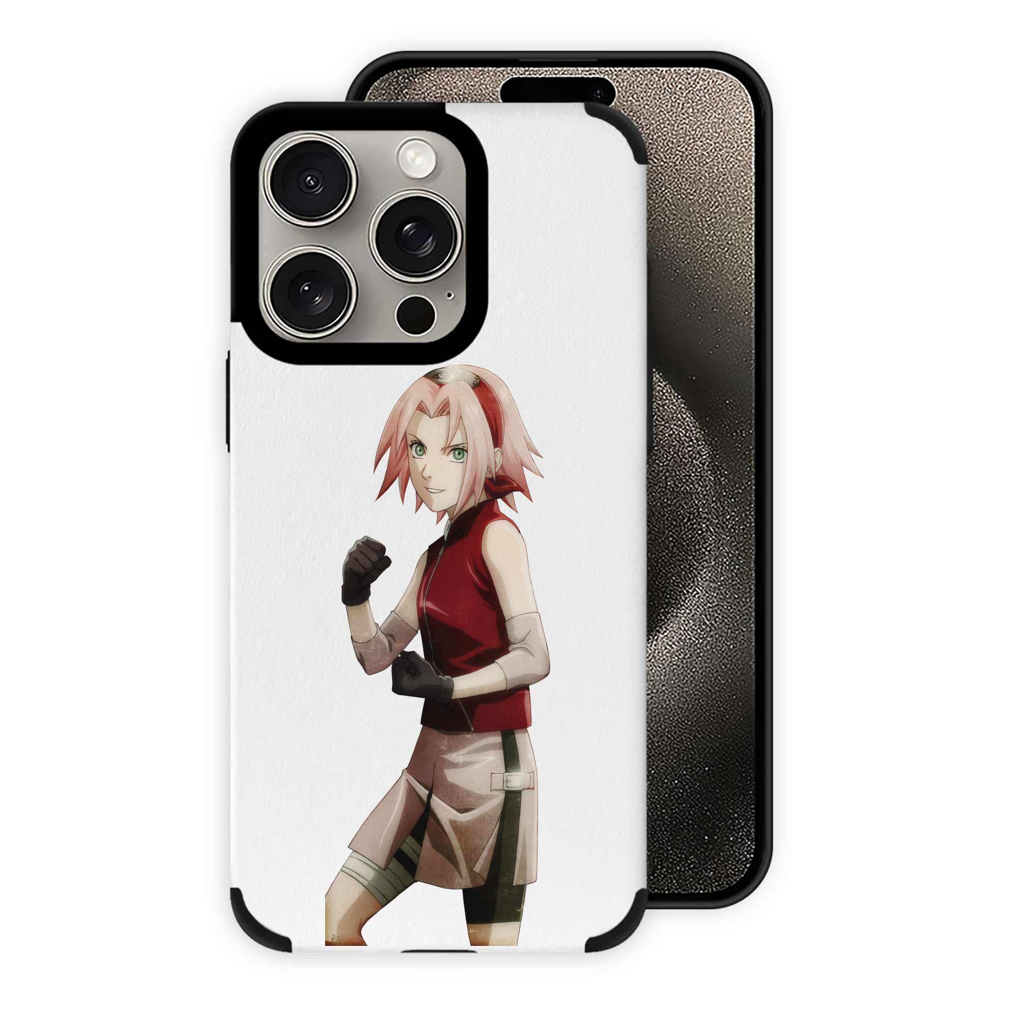 （画像用） NARUTO -ナルト- 春野サクラ Haruno Sakura 【iPhone15ProMax対応】 PUレザー スマホケース 耐衝撃＆黄変防止