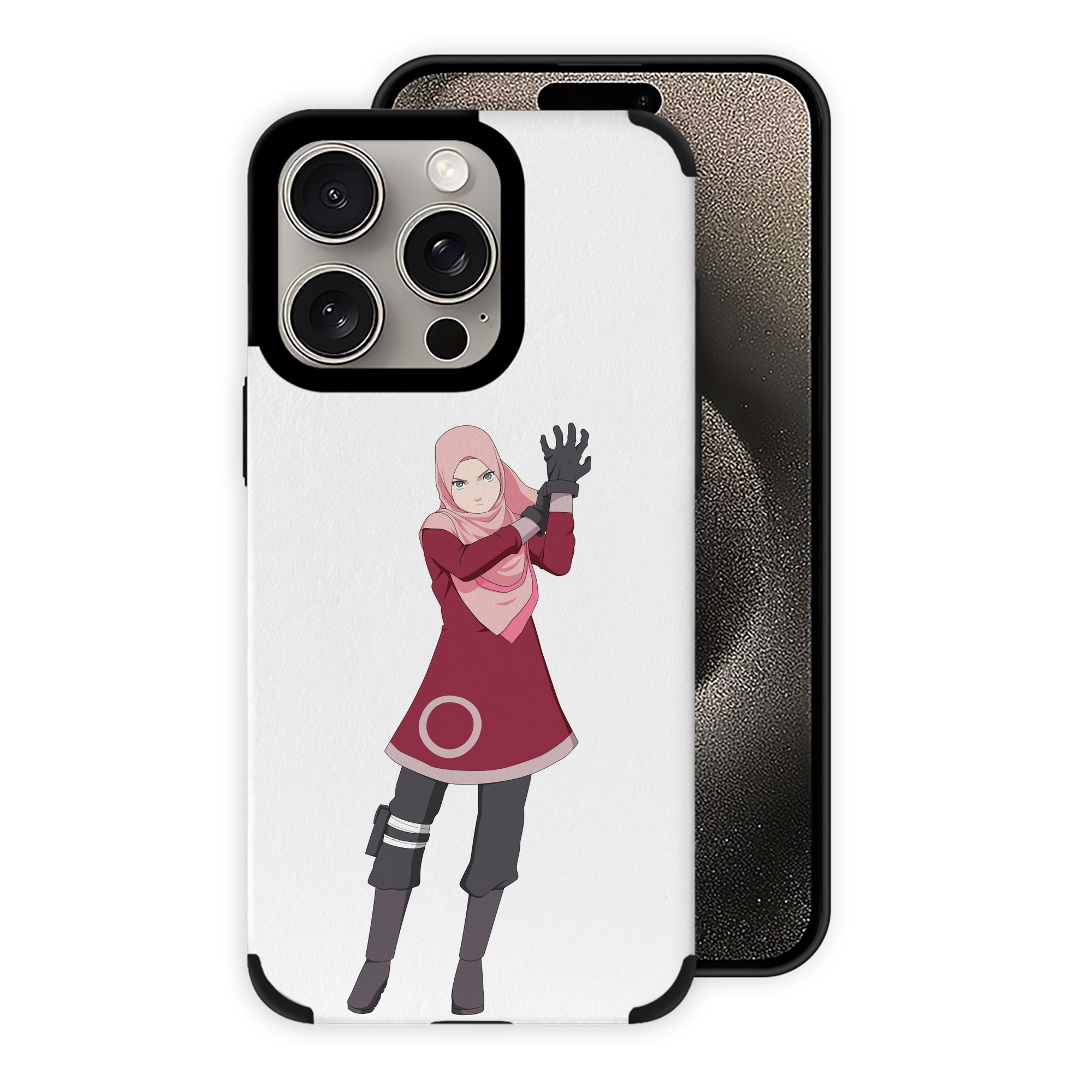 （画像用） NARUTO -ナルト- 春野サクラ Haruno Sakura 【iPhone15ProMax対応】 PUレザー スマホケース 耐衝撃＆黄変防止