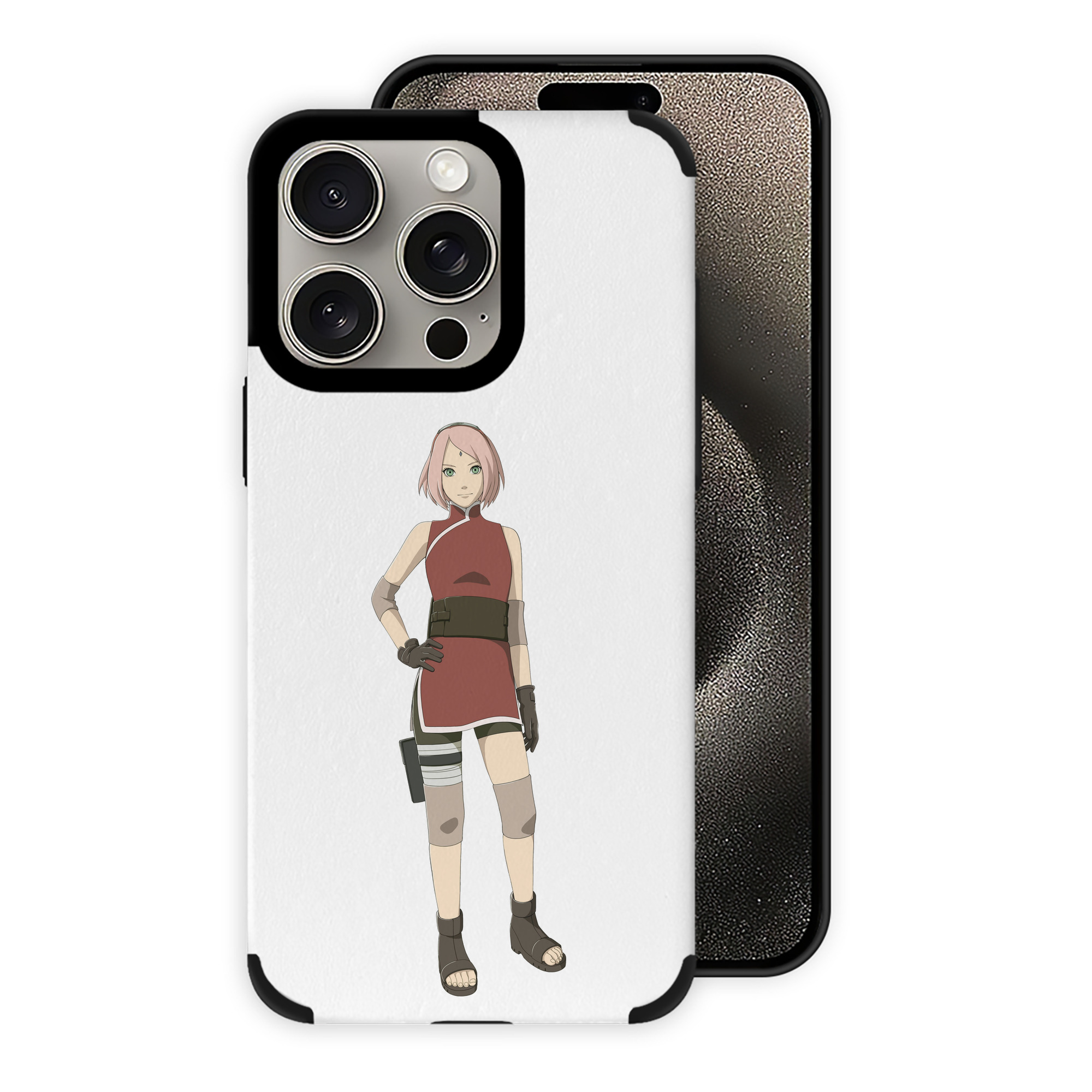 （画像用） NARUTO -ナルト- 春野サクラ Haruno Sakura 【iPhone15ProMax対応】 PUレザー スマホケース 耐衝撃＆黄変防止