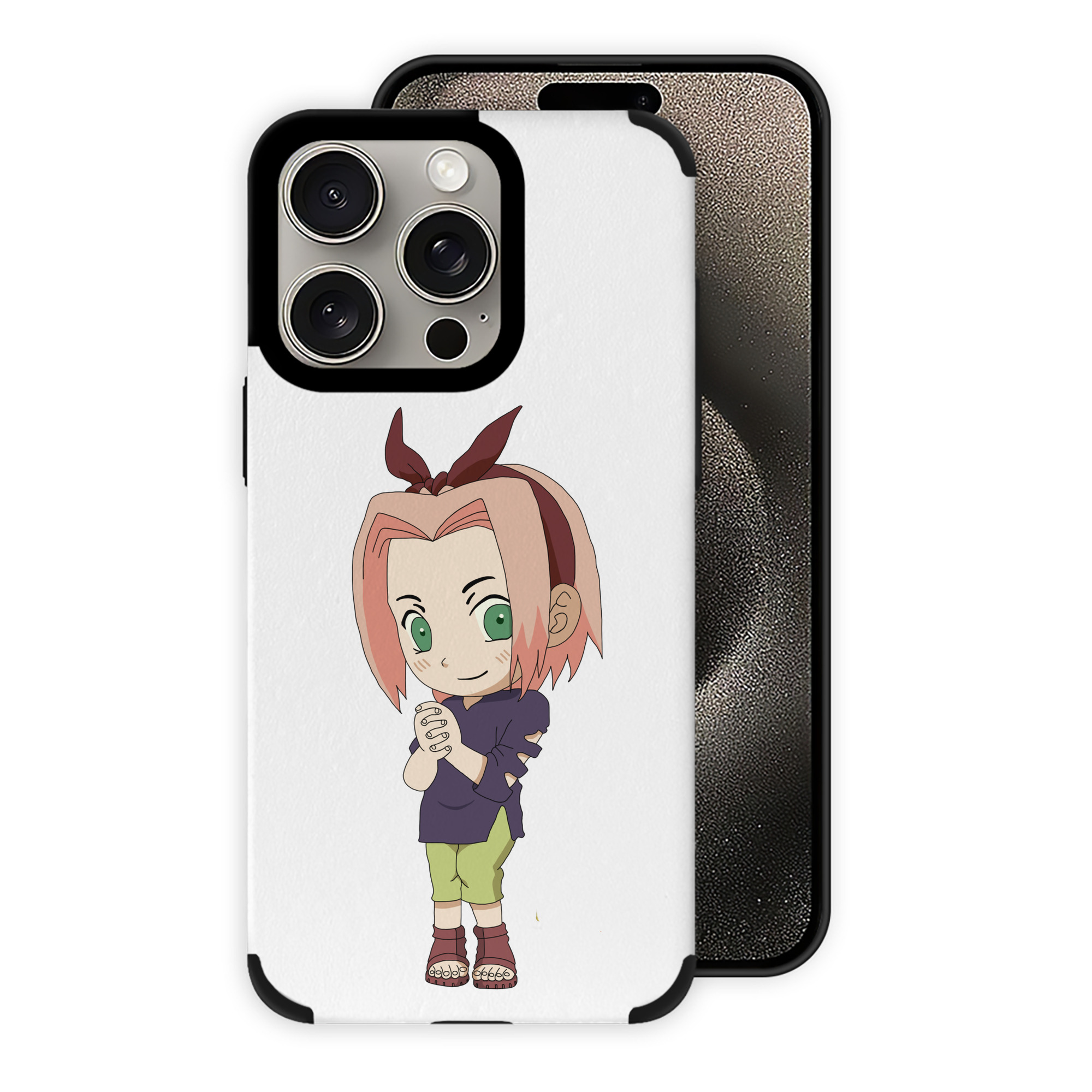 （画像用） NARUTO -ナルト- 春野サクラ Haruno Sakura 【iPhone15ProMax対応】 PUレザー スマホケース 耐衝撃＆黄変防止