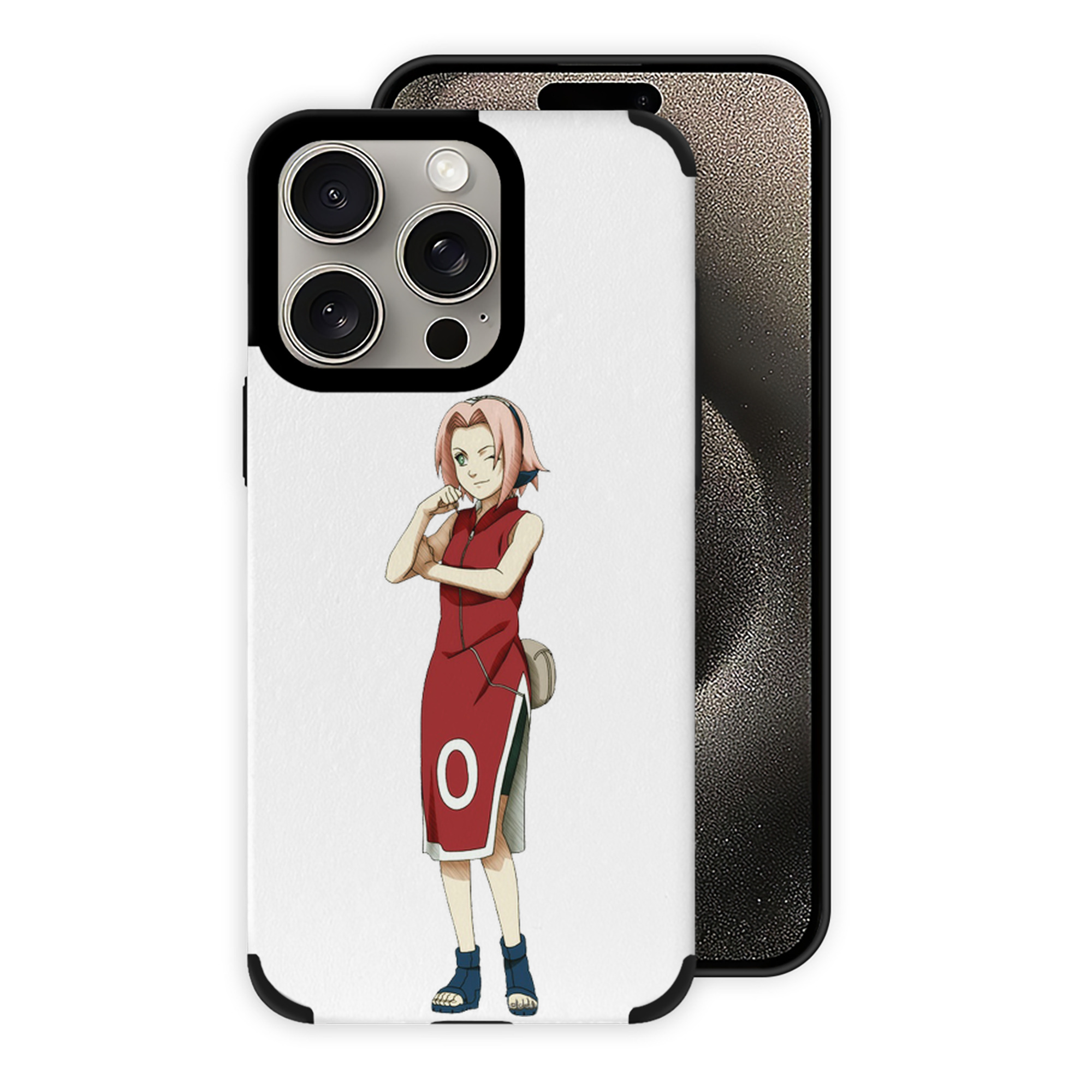 （画像用） NARUTO -ナルト- 春野サクラ Haruno Sakura 【iPhone15ProMax対応】 PUレザー スマホケース 耐衝撃＆黄変防止