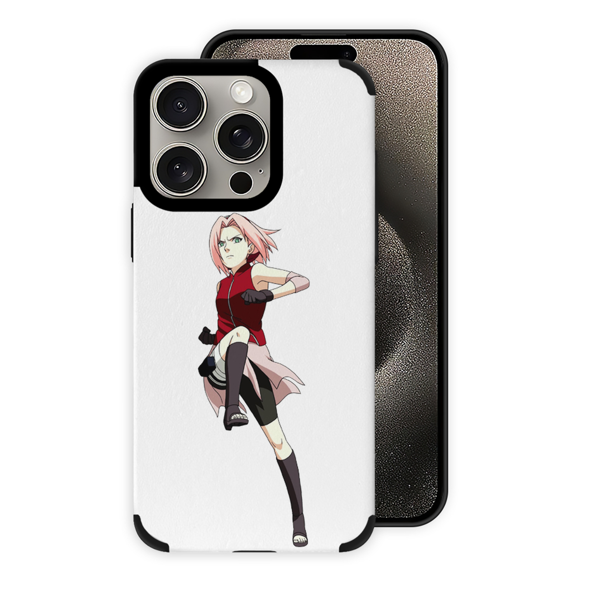 （画像用） NARUTO -ナルト- 春野サクラ Haruno Sakura 【iPhone15ProMax対応】 PUレザー スマホケース 耐衝撃＆黄変防止