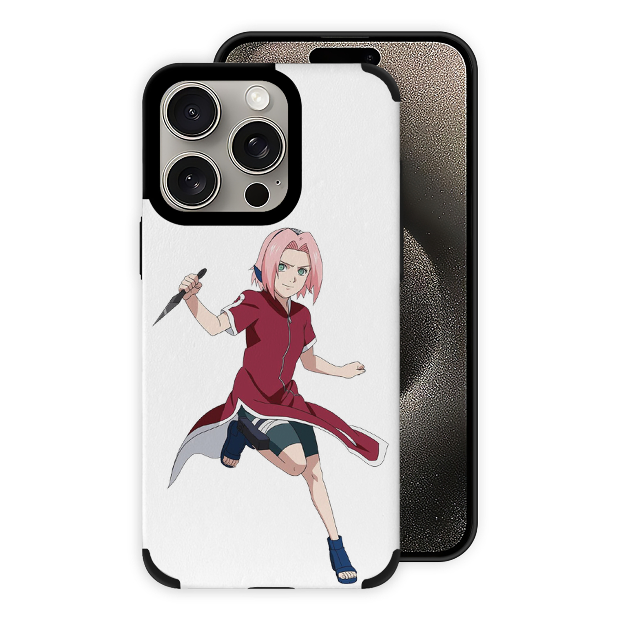 （画像用） NARUTO -ナルト- 春野サクラ Haruno Sakura 【iPhone15ProMax対応】 PUレザー スマホケース 耐衝撃＆黄変防止