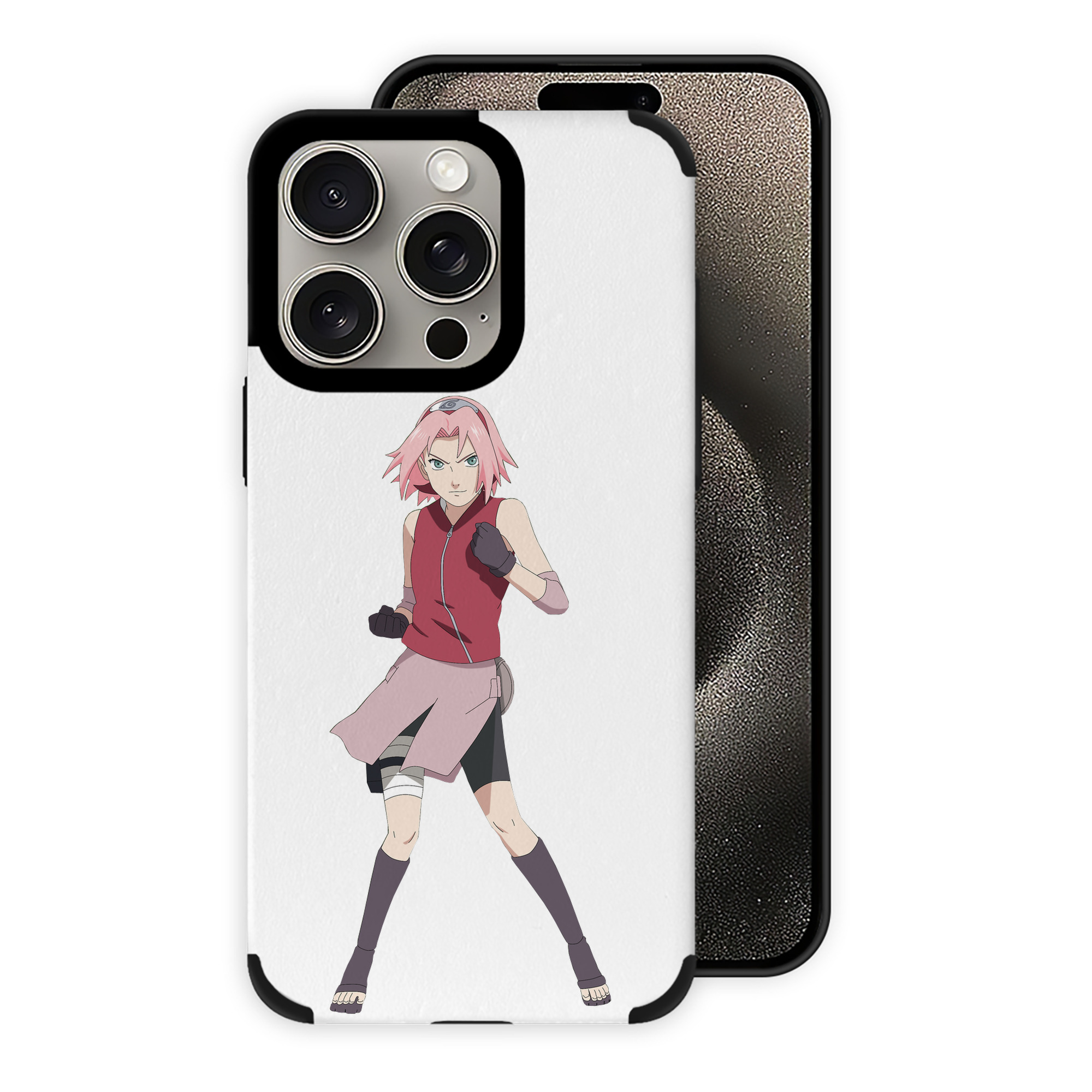 （画像用） NARUTO -ナルト- 春野サクラ Haruno Sakura 【iPhone15ProMax対応】 PUレザー スマホケース 耐衝撃＆黄変防止