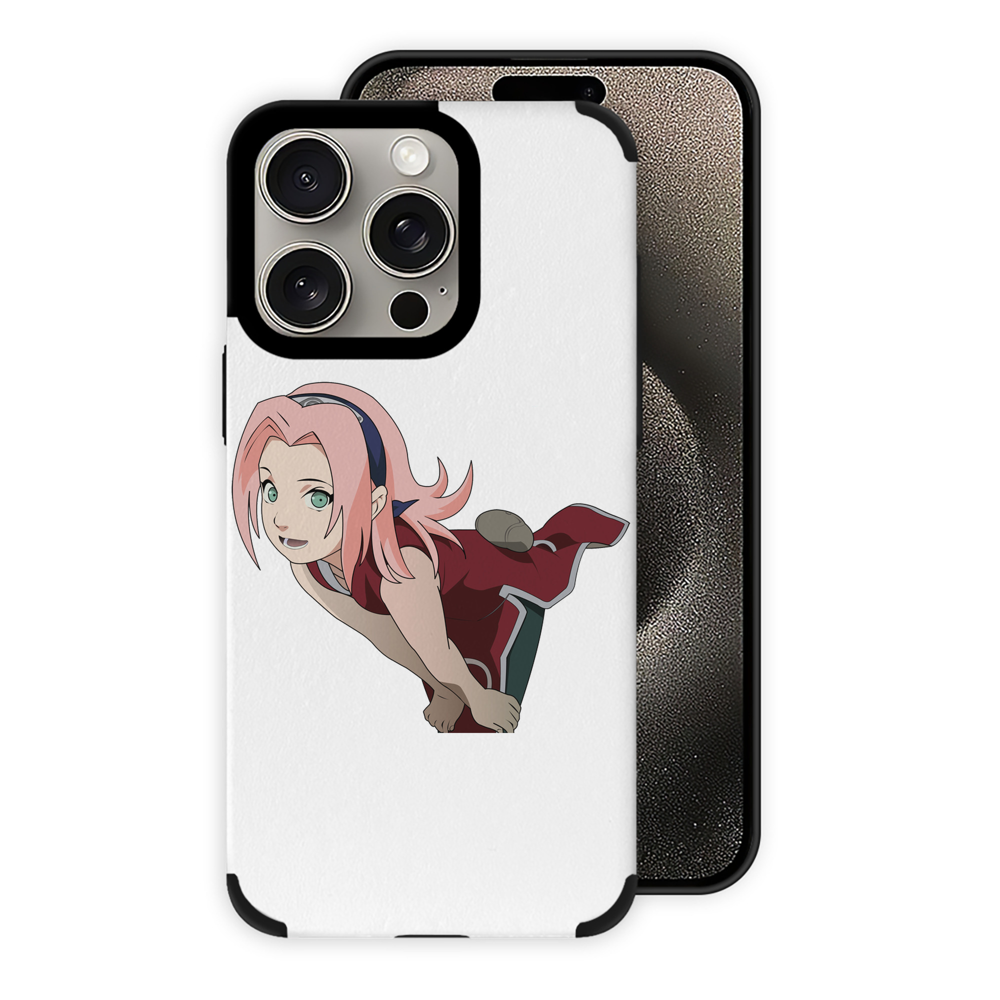 （画像用） NARUTO -ナルト- 春野サクラ Haruno Sakura 【iPhone15ProMax対応】 PUレザー スマホケース 耐衝撃＆黄変防止