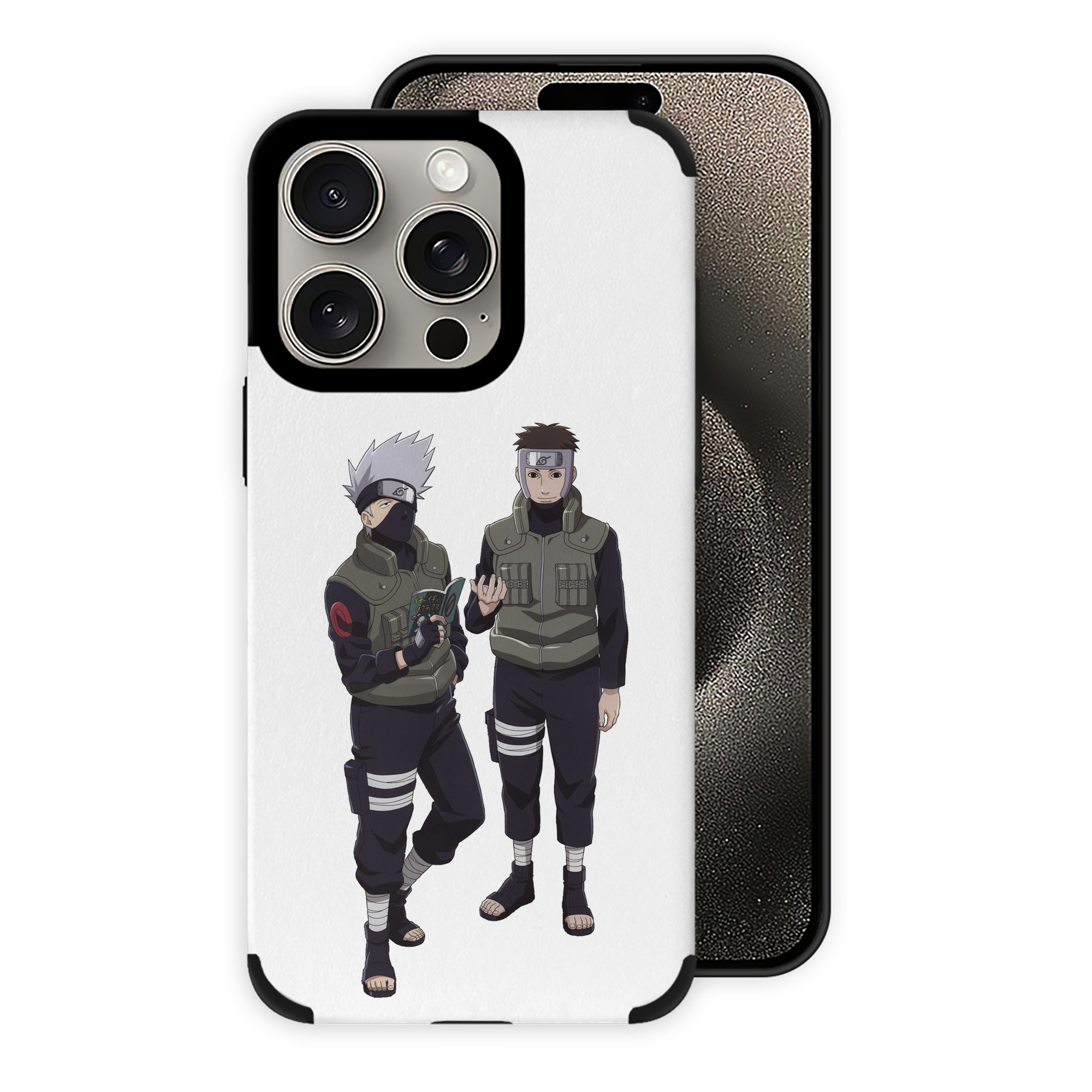 （画像用） NARUTO -ナルト- はたけ カカシ Hatake Kakashi 【iPhone15ProMax対応】 PUレザー スマホケース 耐衝撃＆黄変防止