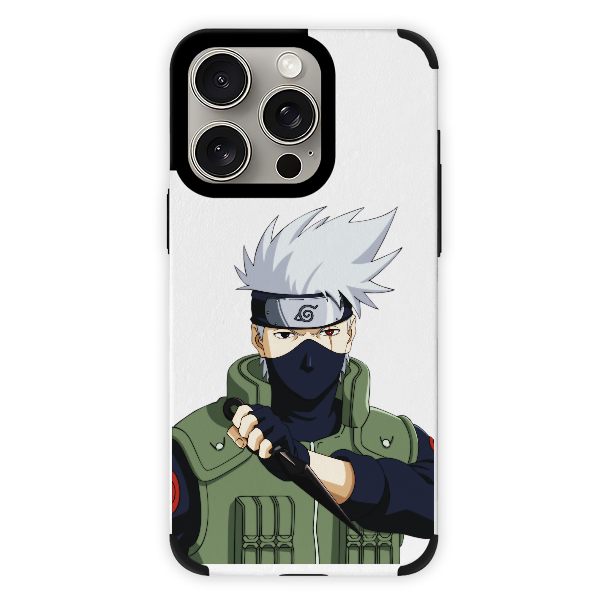 （画像用） NARUTO -ナルト- はたけ カカシ Hatake Kakashi 【iPhone15ProMax対応】 PUレザー スマホケース 耐衝撃＆黄変防止
