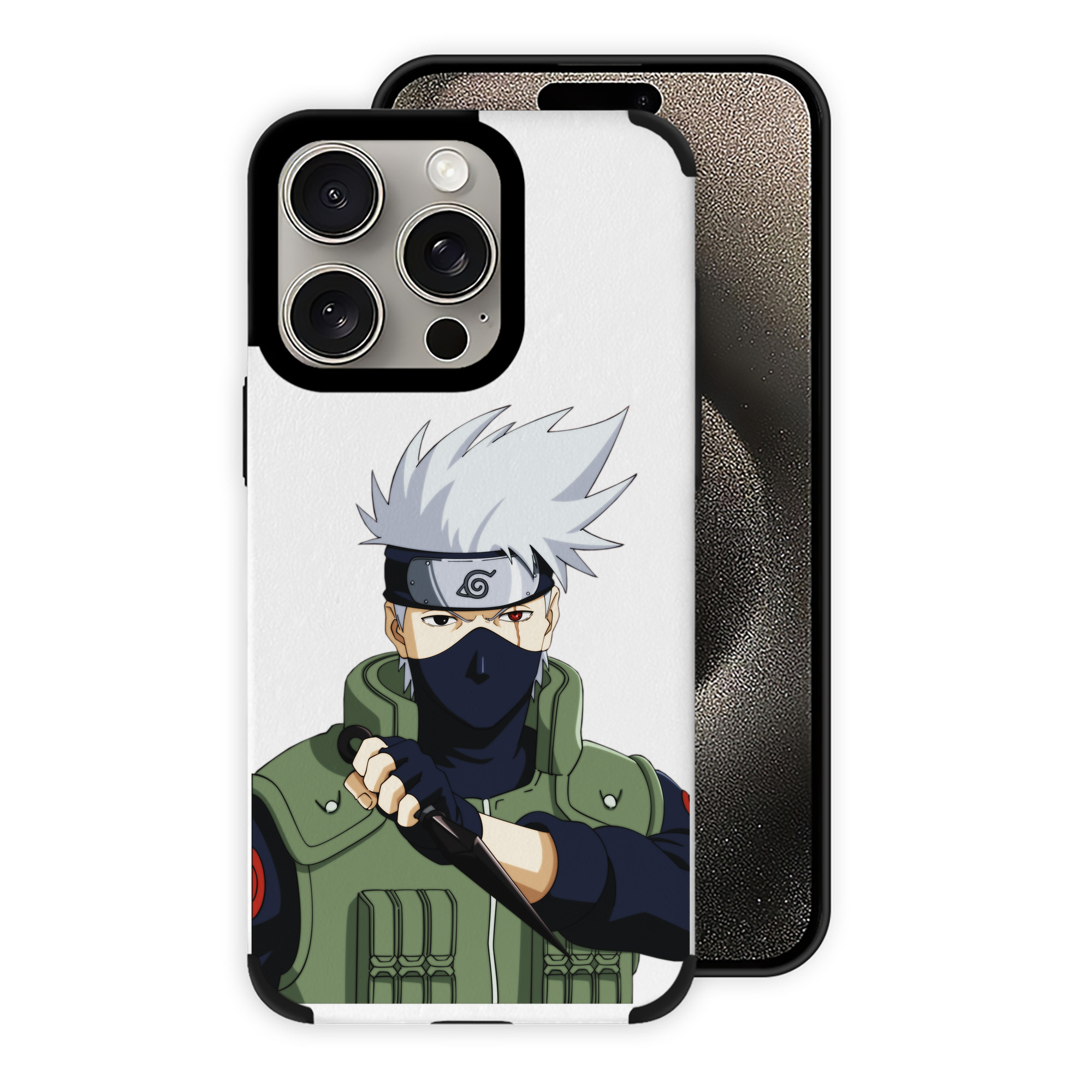 （画像用） NARUTO -ナルト- はたけ カカシ Hatake Kakashi 【iPhone15ProMax対応】 PUレザー スマホケース 耐衝撃＆黄変防止